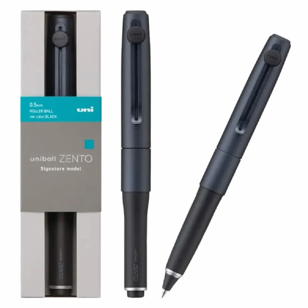 Penna a sfera modello Signature ZENTO in metallo nero con inchiostro da 0,5 mm, colore nero UBZH05M.24 con pennino capacitivo originale