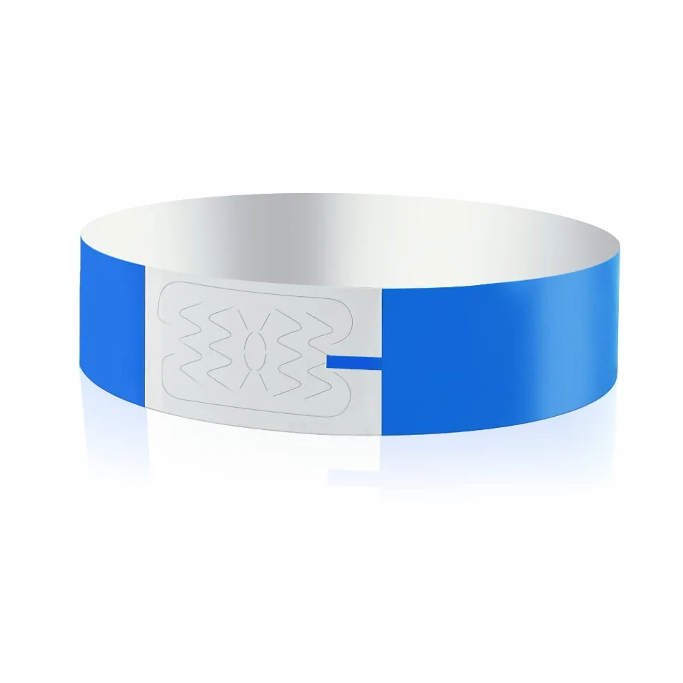 Vicloon Braccialetti identificativi Impermeabili 100Pcs per Eventi Festival Concerti (Blu)