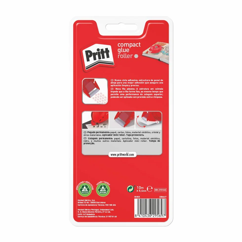 Pritt 2151243 – Roller Adesivo Permanente, 10 m
