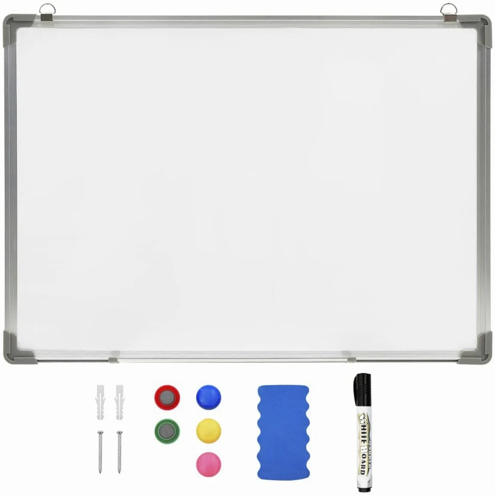 Lavagna Magnetica Bianca Cancellabile a Secco 90x60 cm Acciaio,Lavagne Magnetiche,Lavagna Magnetica Pieghevole-146633