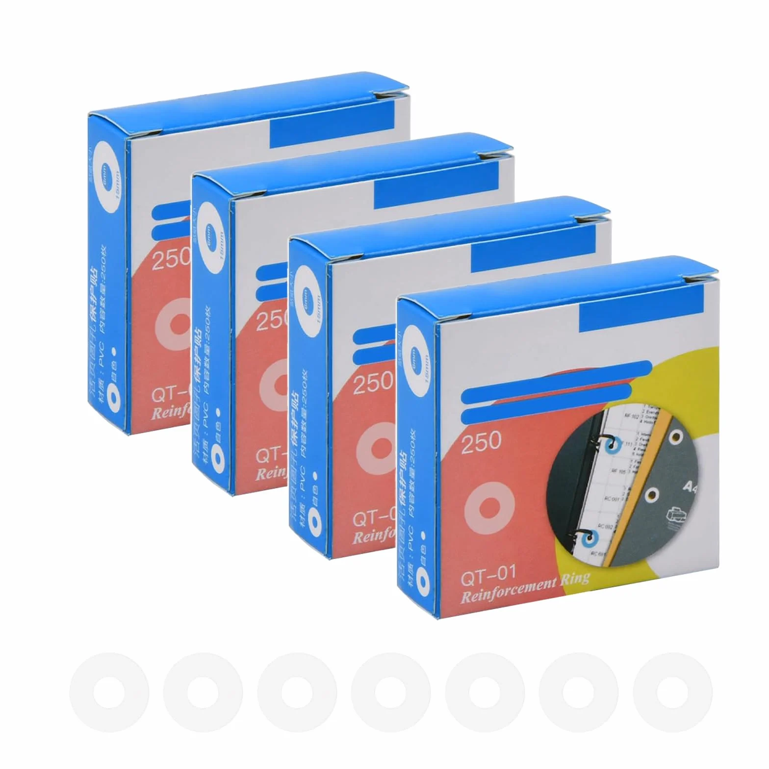 Salvabuchi Autoadesivo 1000 Pz Etichette Rinforzo Fori Impermeabile per Libri a Fogli Mobili