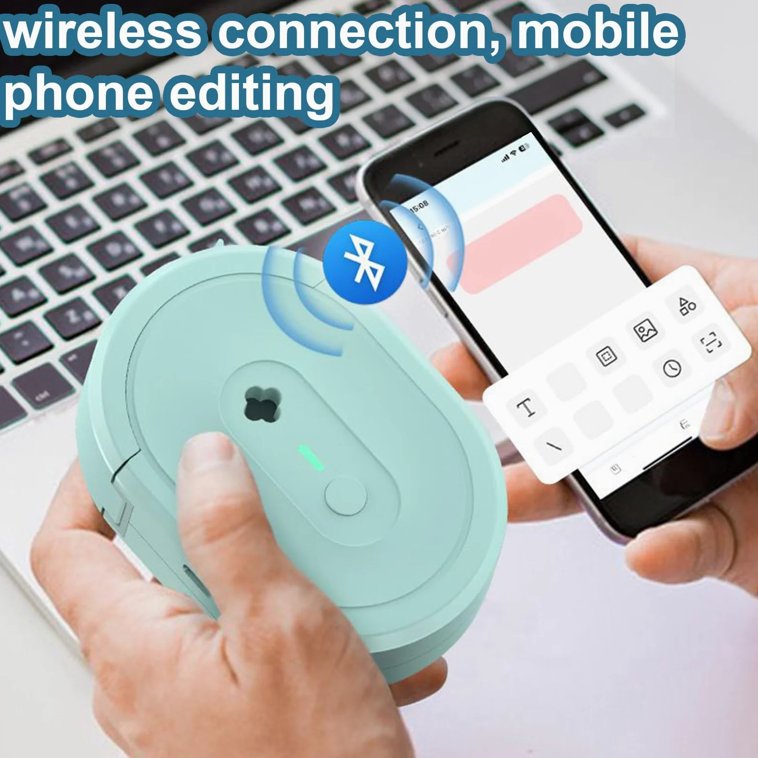 Stampante Per Etichette Di Spedizione Stampa termica portatile wireless | Mini etichettatrice adesiva termica wireless Per Ufficio Casa Scuola Insegnanti Studenti Fai Da Te Biblio