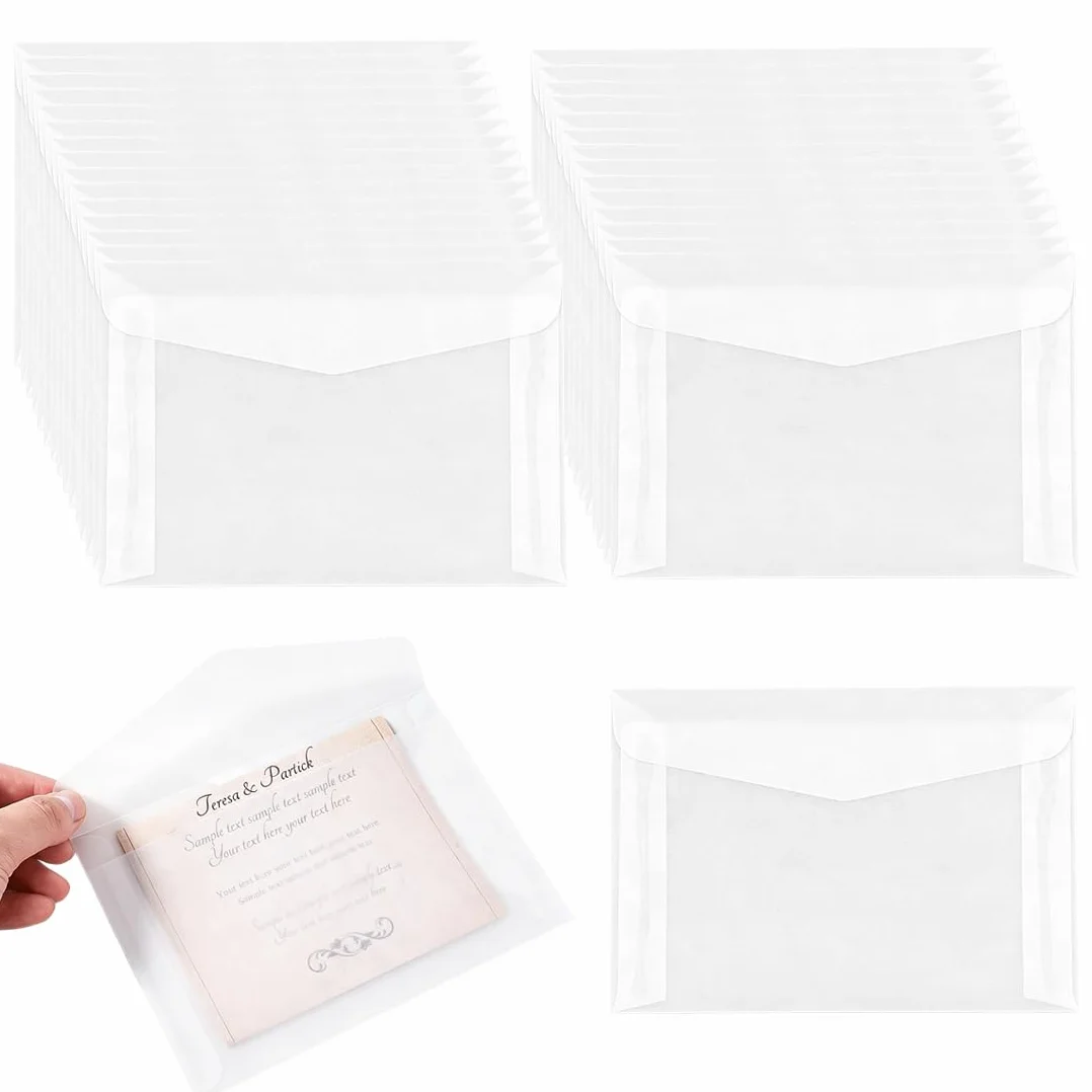 Buste da Lettera Trasparenti Mini 10x7 cm, 30 Pezzi per Inviti e Biglietti