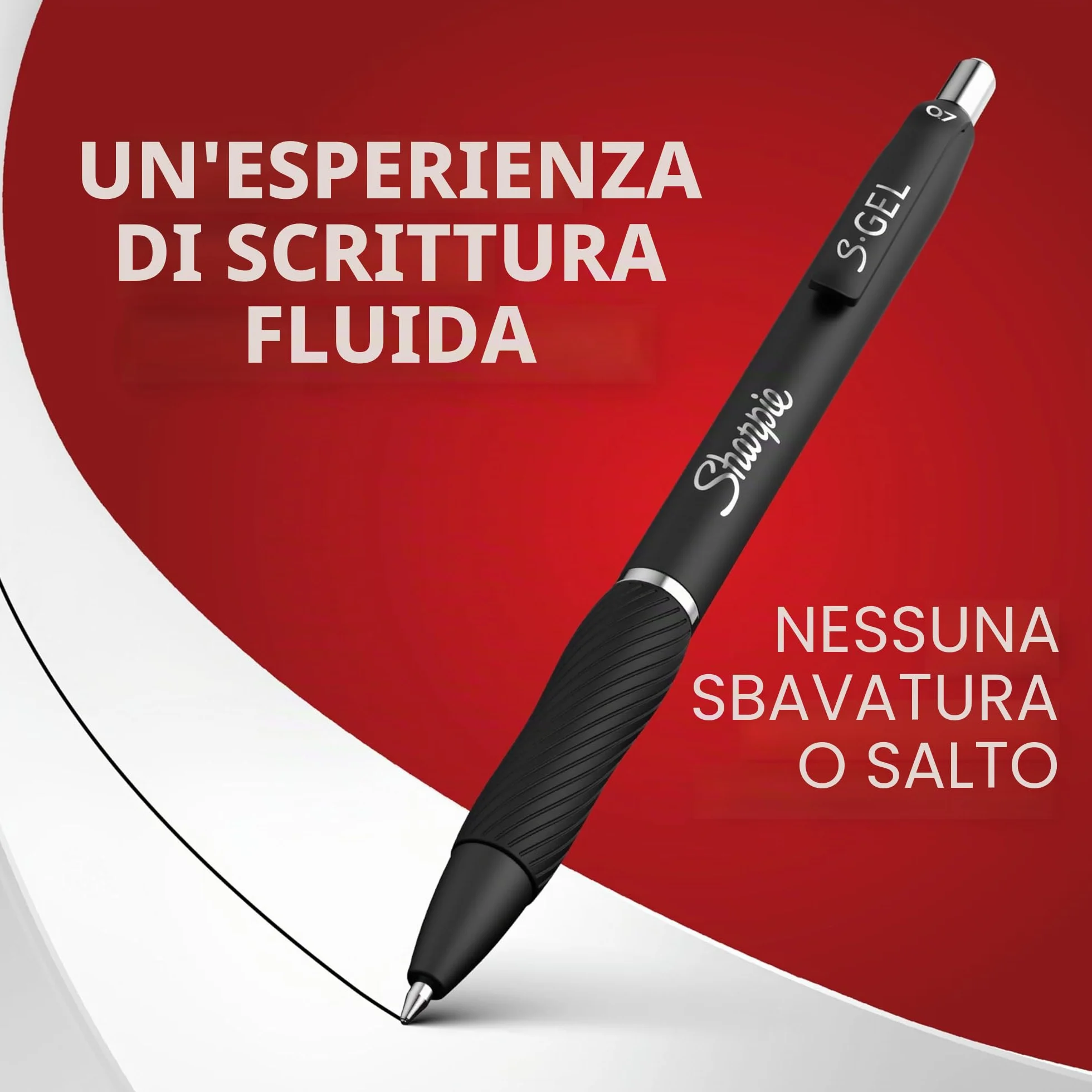 Sharpie S-Gel Penne gel Punta media 0,7 mm Inchiostro nero Confezione da 3
