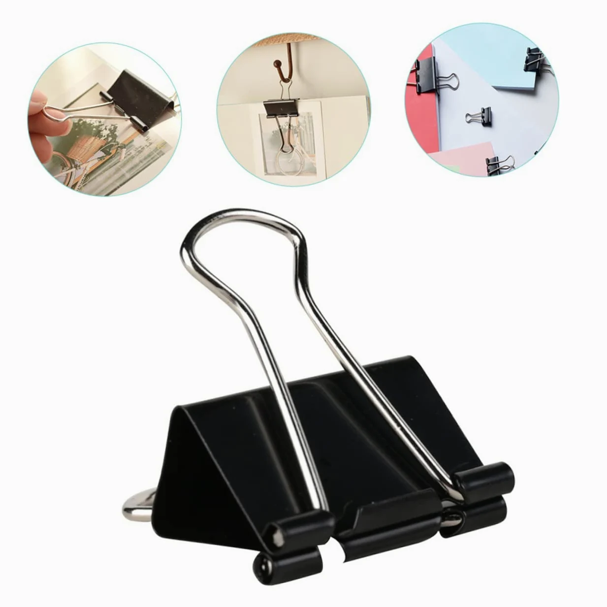 Binder Clips Large Nero in Ferro 36 Pezzi, per Carta e Schede | Rimozione Facile, Design Multiplo, Organizzazione Documenti, Back To School Party, Cose per Scuola, Cartoleria Scuola