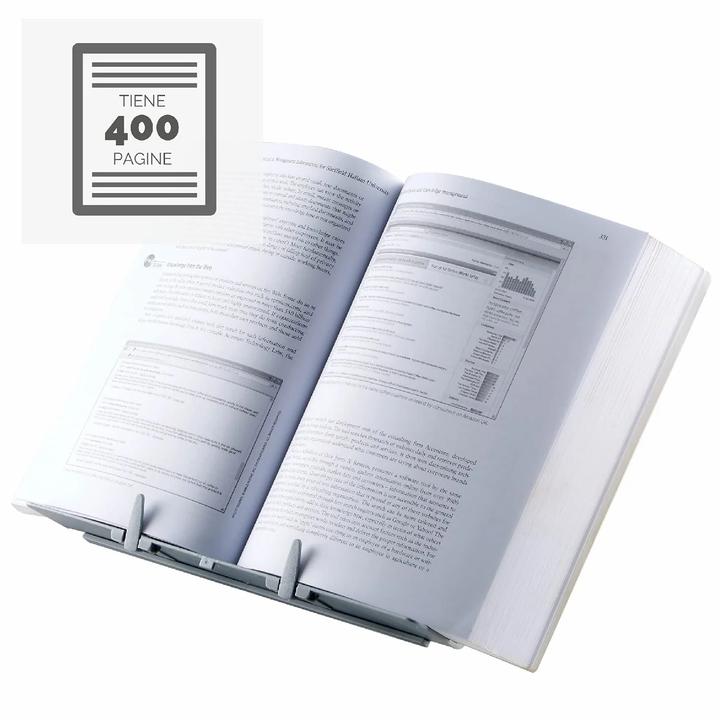 Fellowes Leggio Booklift Portatile Reggidocumenti Regolabile Altezza Inclinazione Pieghevole per Libri 400 Fogli