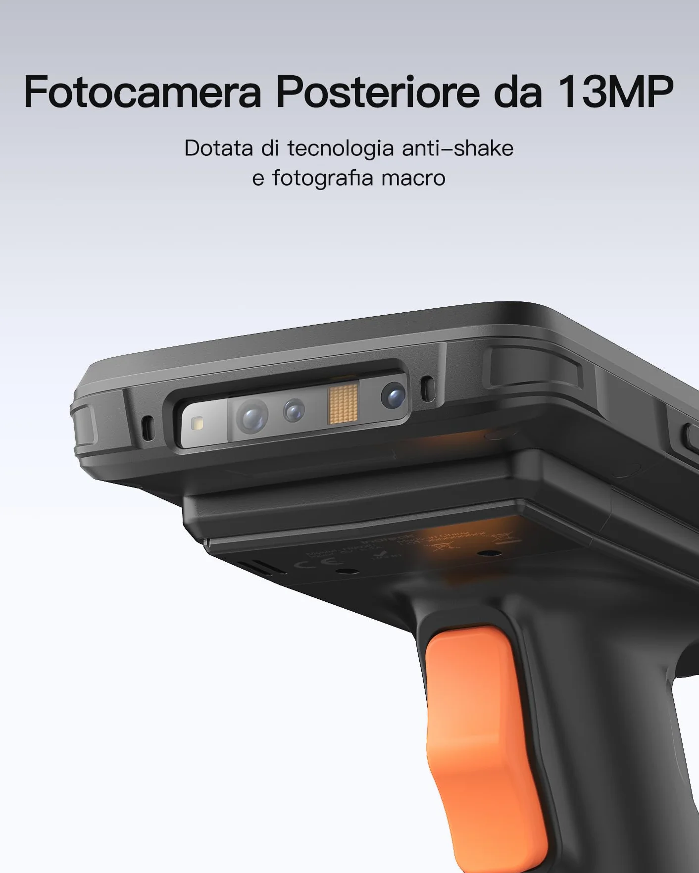 Inateck Android 12 Scanner di Codici a Barre PDA, Schermo Touch 6", Lettore 1D/2D con Impugnatura, Bluetooth, IP66 6500mAh, Wi-Fi 6 e 4G, per Commercio, Magazzino, Logistica, Sanità
