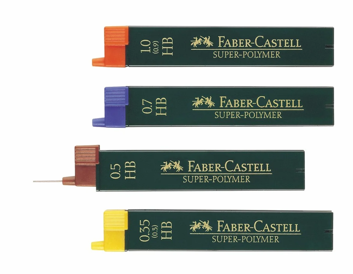 Faber-Castell Mine Sottili Super Polymer 0,5 mm B 12 Pezzi