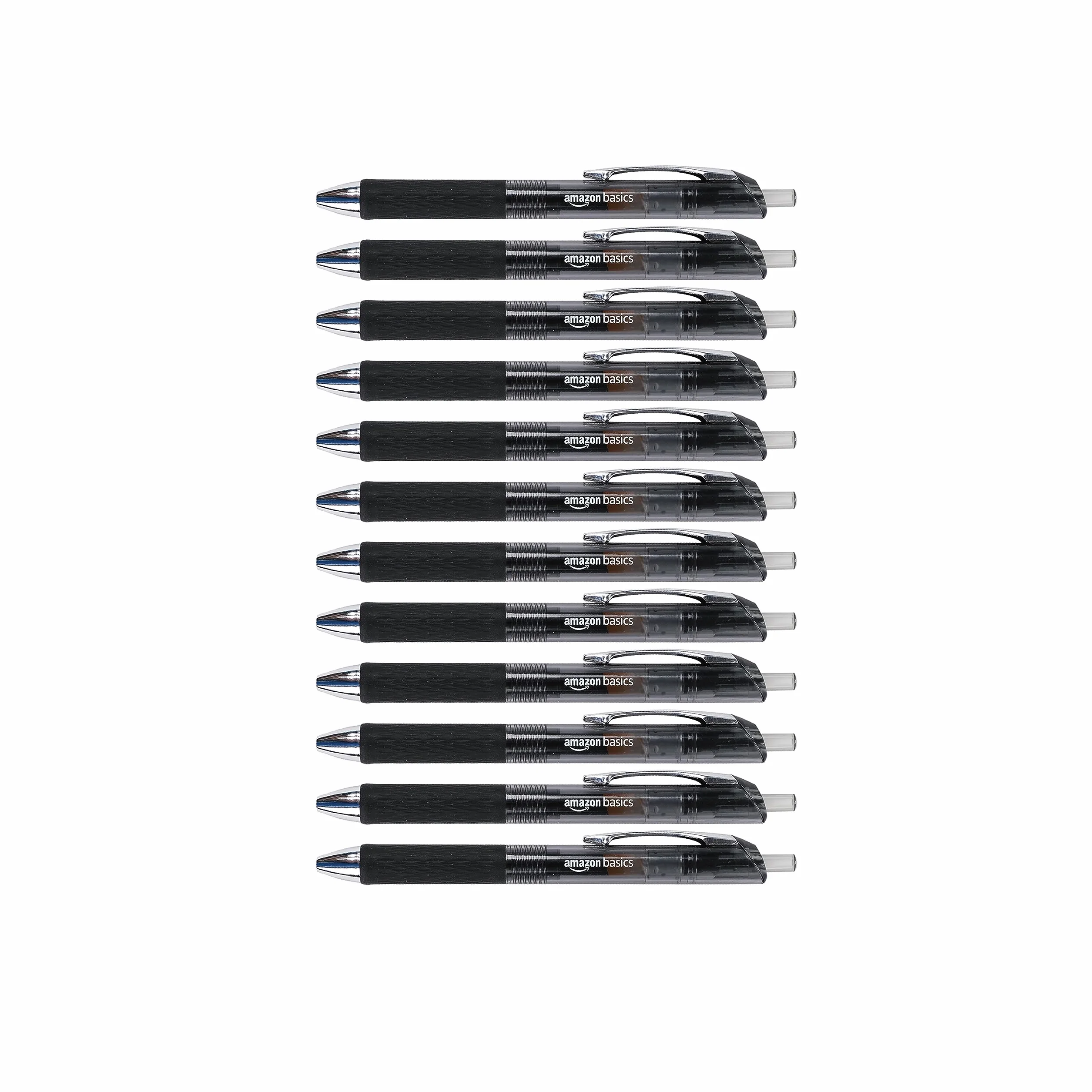 Amazon Basics Gel Pens Fine Point 0.7mm Black Retractable 12 Pack