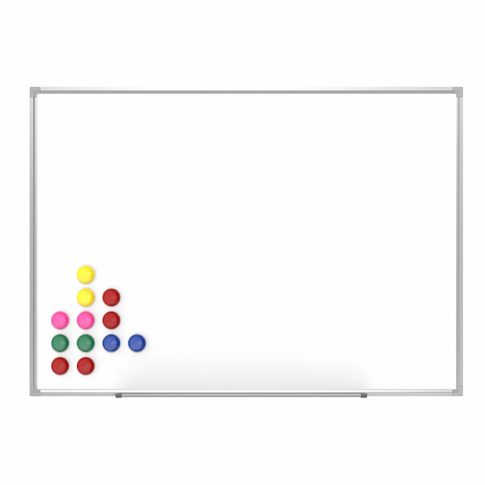 Wiltec Lavagna magnetica bianca, lavagnetta magnetica, lavagna da cucina, ufficio, scuola, 70x50cm con 12 calamite