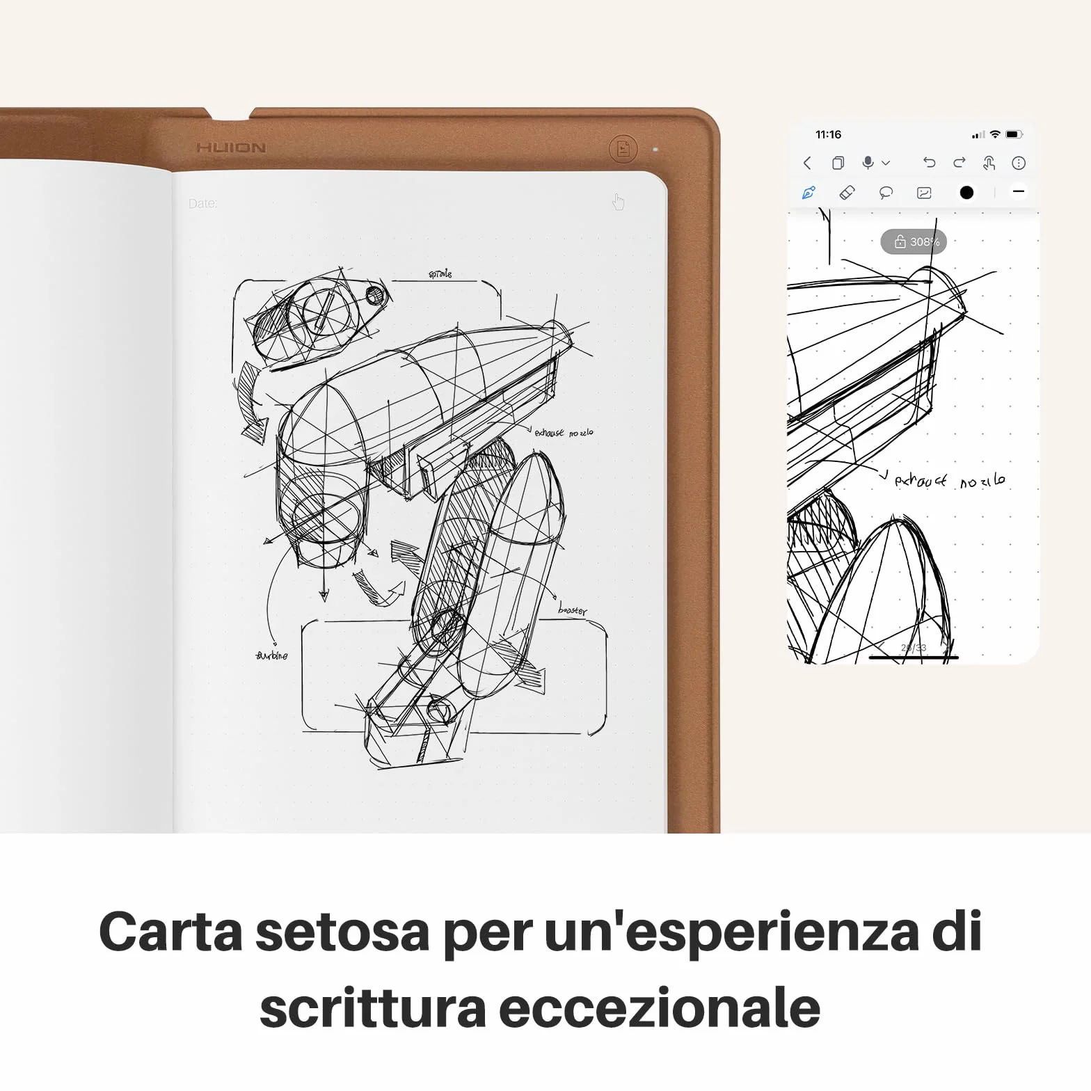 HUION Note X10 Taccuini di Ricambio Carta Confezione da 3