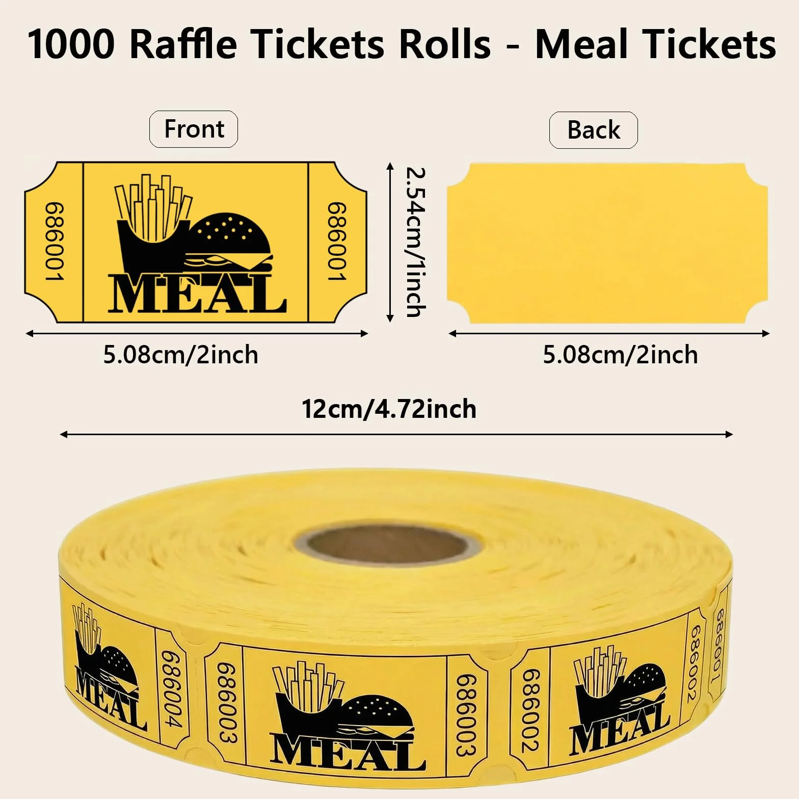 1000 biglietti numerazione continua, biglietti di valore, rotoli per guardaroba, lotteria eventi