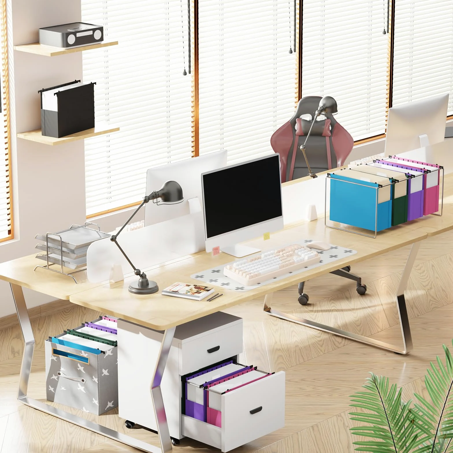 Cartella in plastica extra capiente da appendere, confezione da 12 cartelle espandibili da appendere, formato lettera, resistenti, espandibili da 7,6 cm, cartelle sospese rinforzate progettate