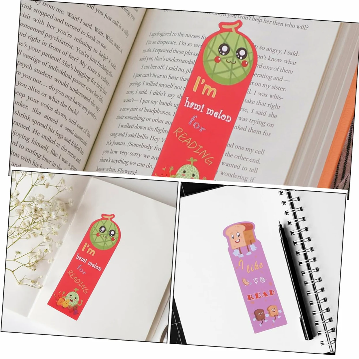 HOMSFOU 4 Set Segnalibri Profumati Cartoon Segnalibri Alla Per Adolescenti E Decorazione Per Libri Leggeri E Pratici Per Casa E Ufficio 36 Pezzi * 4