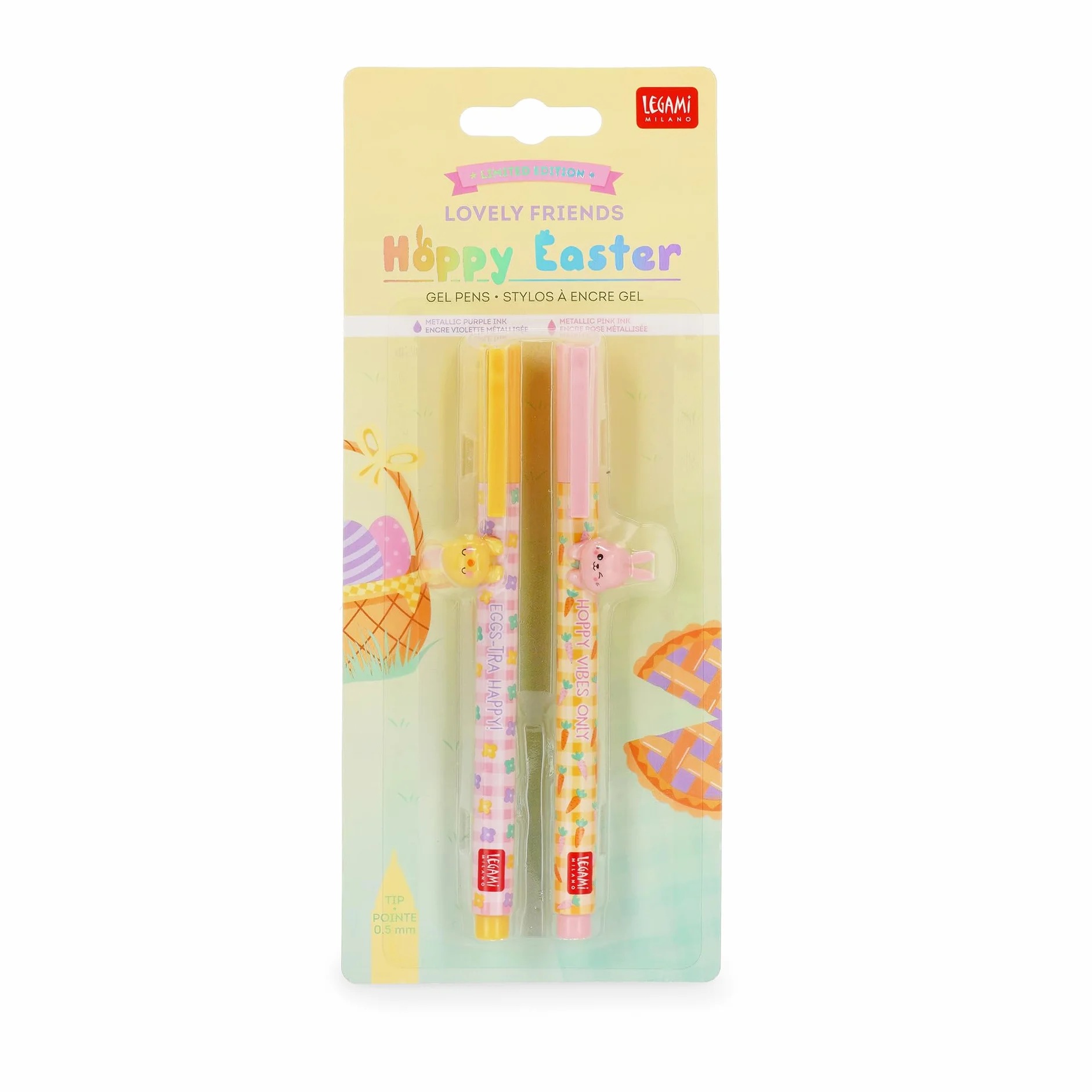 Legami Set di 2 Penne Gel Lovely Friends, Edizione Limitata, Inchiostro Rosa e Viola