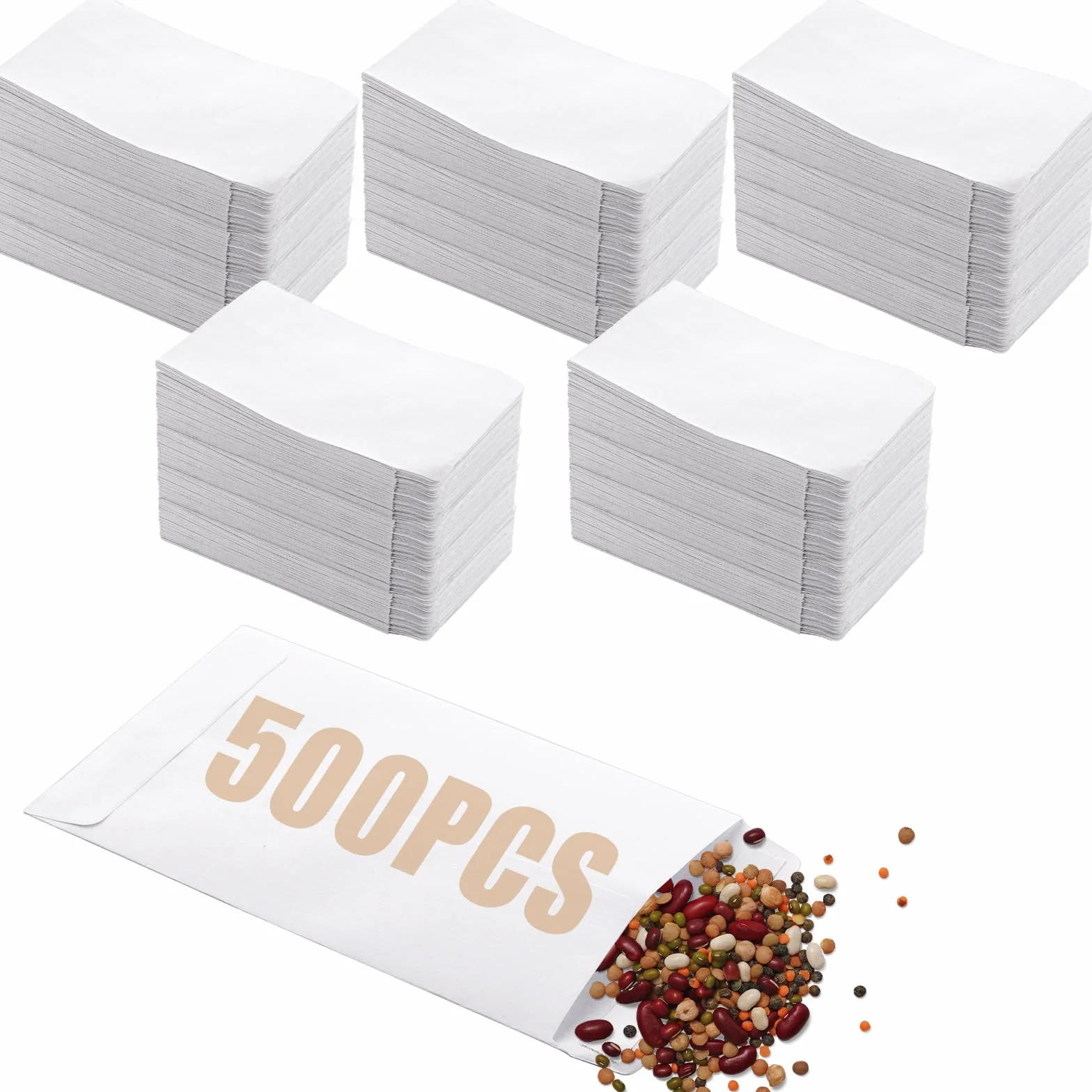 Buste Bianche Piccole Autoadesive 6x10 cm Carta Kraft 500 Pezzi