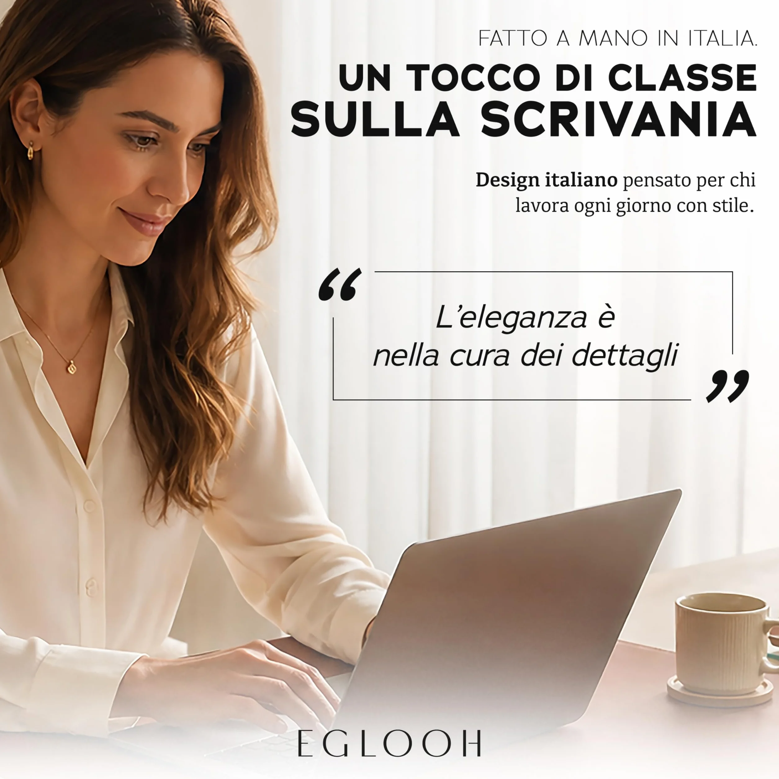 Eglooh Calliope Sottomano Scrivania Cuoio XXL Antiscivolo Made in Italy