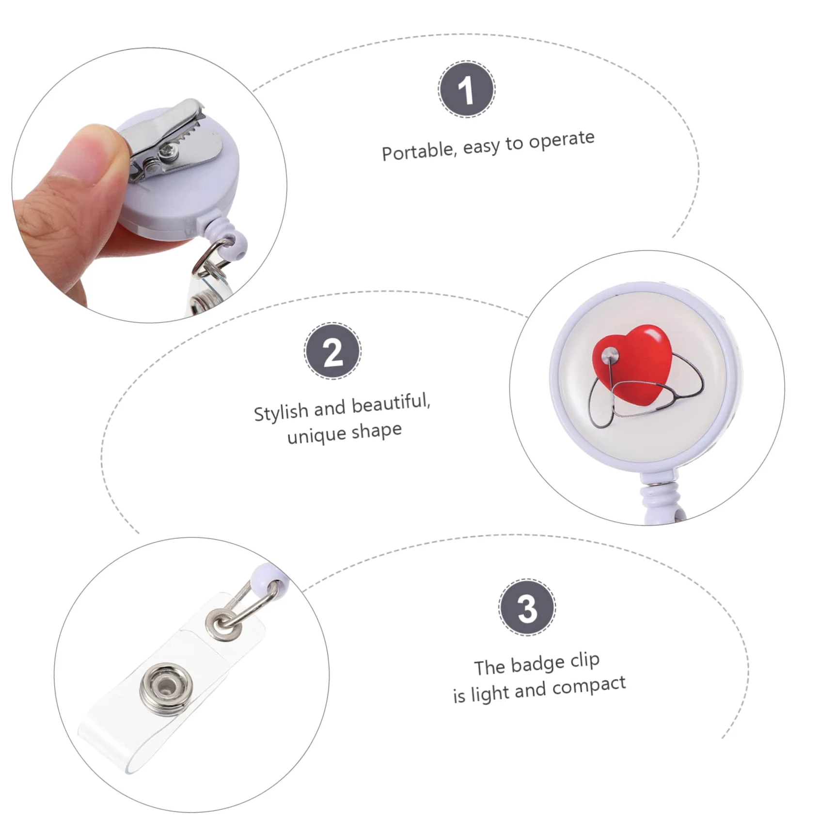 STOBOK 10pezzi Portabadge Retrattile Con Clip Elegante Per Id Facile Da Usare Per Lavoro Scuola Eventi e Fiere Design e Compatto