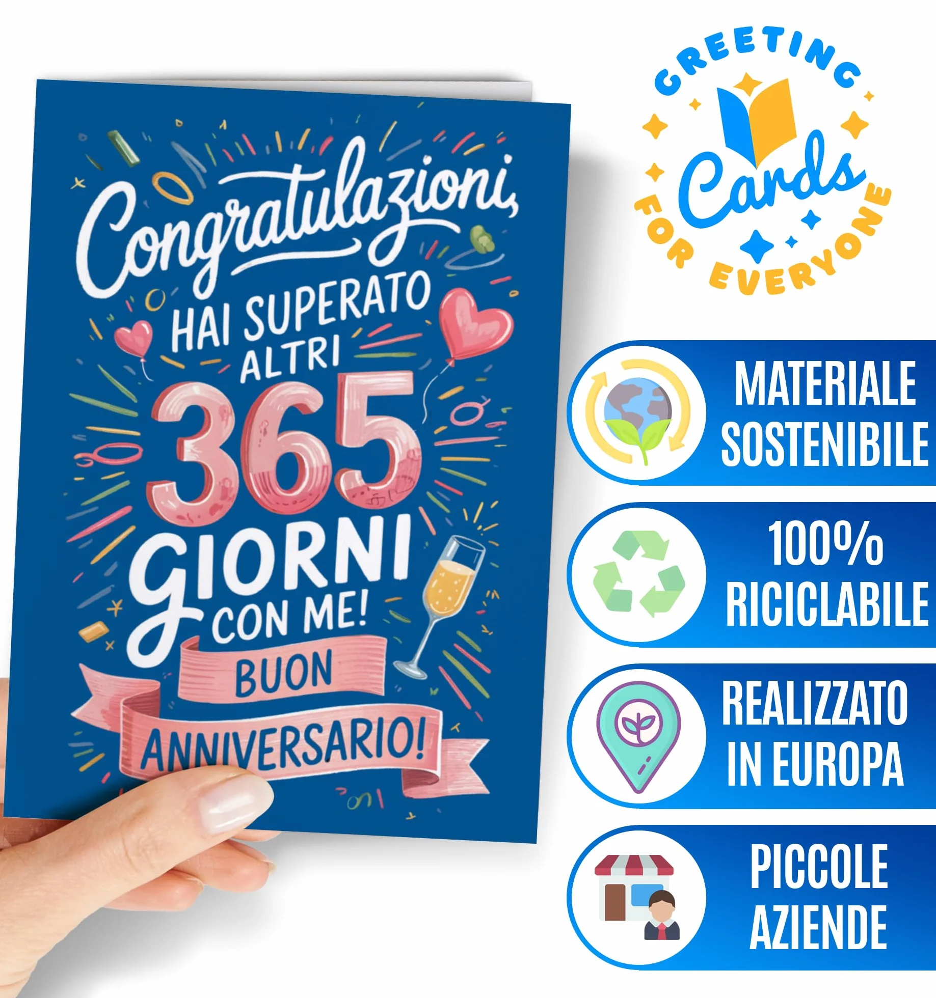 Biglietto Anniversario Fidanzamento - Regalo Anniversario per lui o per lei - Biglietti San Valentino Divertente