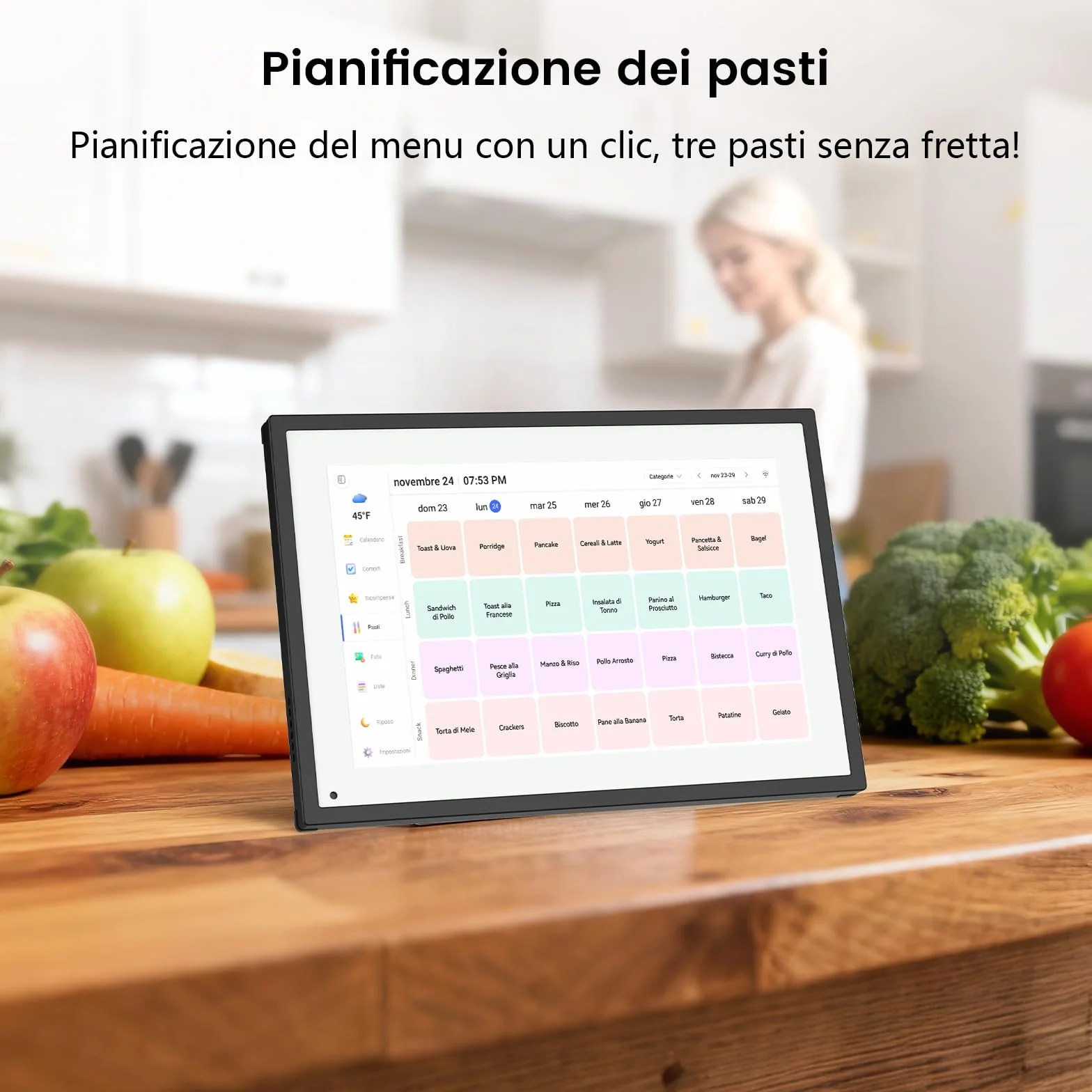 NEWYES 10,1" Calendario Digitale da Tavolo 2026, Agenda Familiare con Touchscreen Interattivo e Cornice Digitale Adatta per Camere da Letto, Cucine e Uffici, ADHD Planner