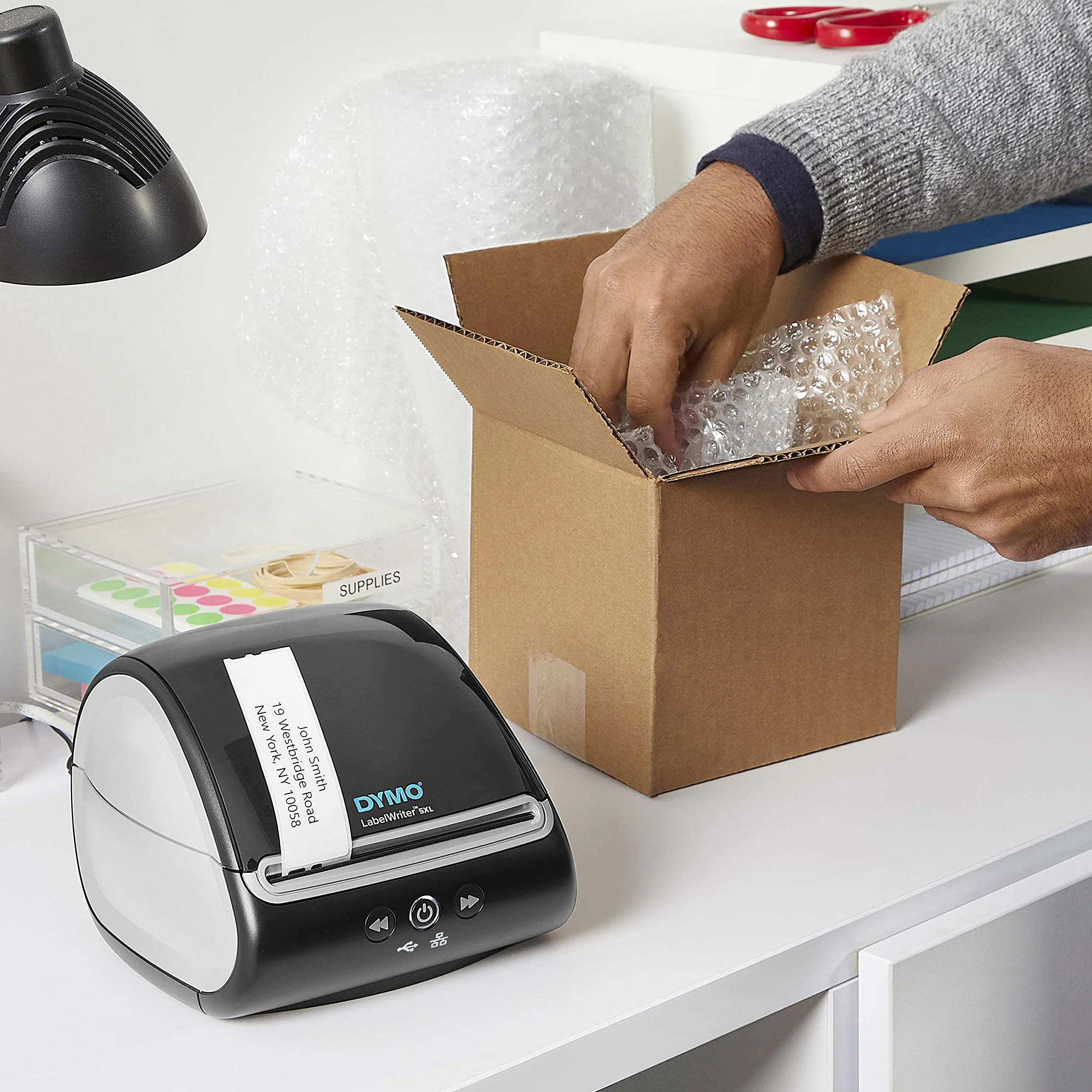 DYMO LabelWriter 5XL stampante per etichette [CD] Termica diretta 300 x 300 DPI Cablato Collegamento ethernet LAN (DYMO LABEL WRITER 5XL UK PLUG - )