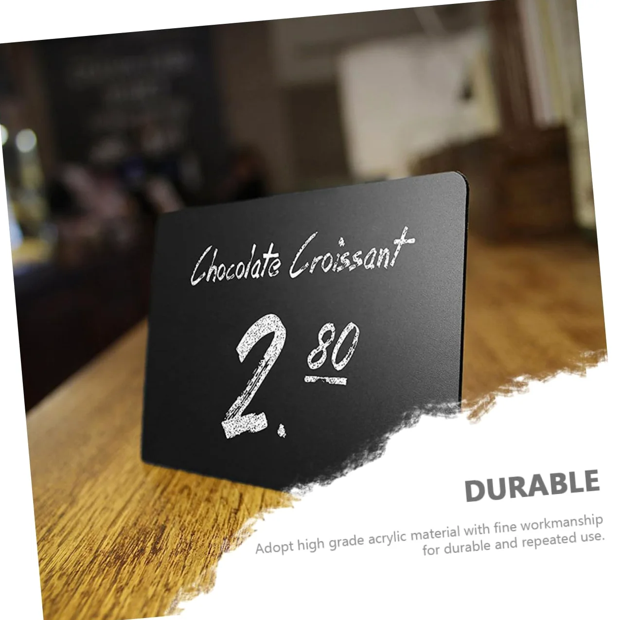 Lavagna Decorativa Piccola da Scrivere in Acrilico Nero | Design Creativo, Resistente e Facile da Integrare in Ristorante o Negozio