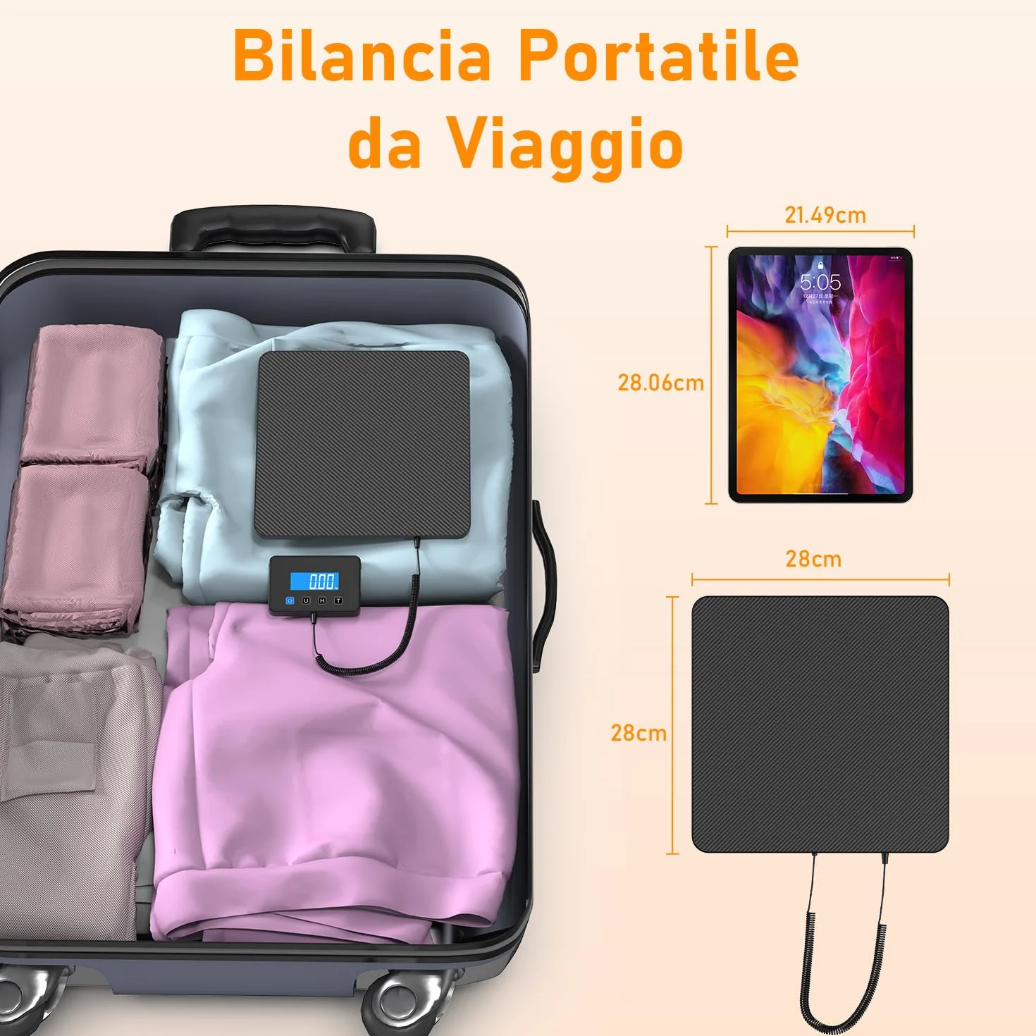 Bilancia Pesa Pacchi Digitale 200kg Professionale con Display LCD da Parete
