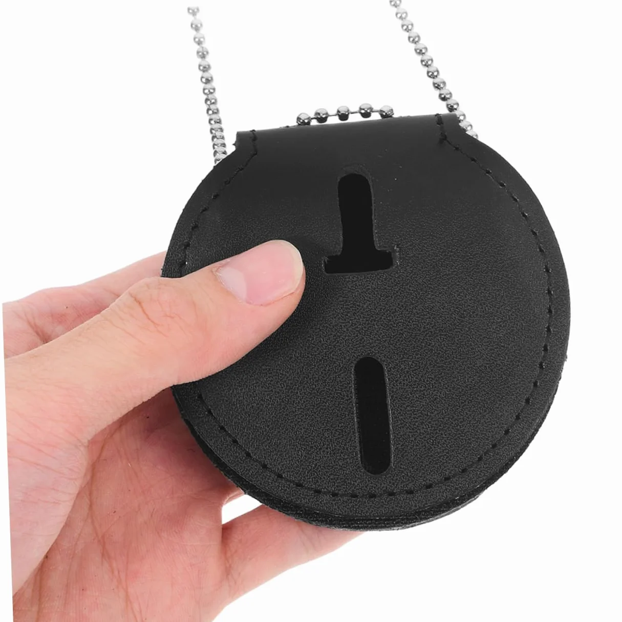 Porta Tesserino Pu Nero 2 Pezzi con Clip per Badge | Lega di Alluminio, Leggero e Resistente All'usura, Uso Quotidiano e Ufficio, per Carte e Documenti