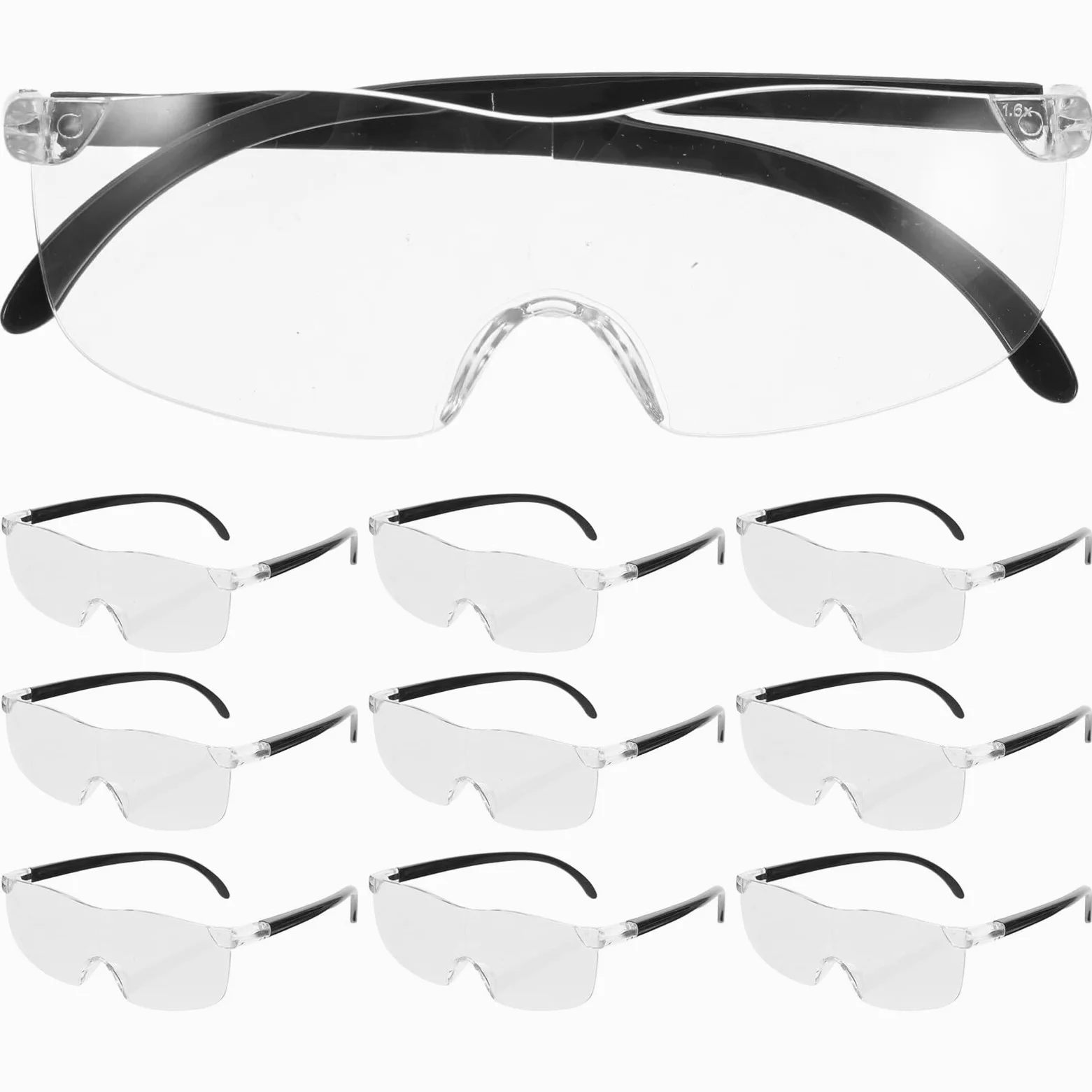 10pezzi Lenti di Ingrandimento per Anziani con Montatura per Lettura da Vicino Cucito Hobby Design Mani Libere Regolabile e Portatile