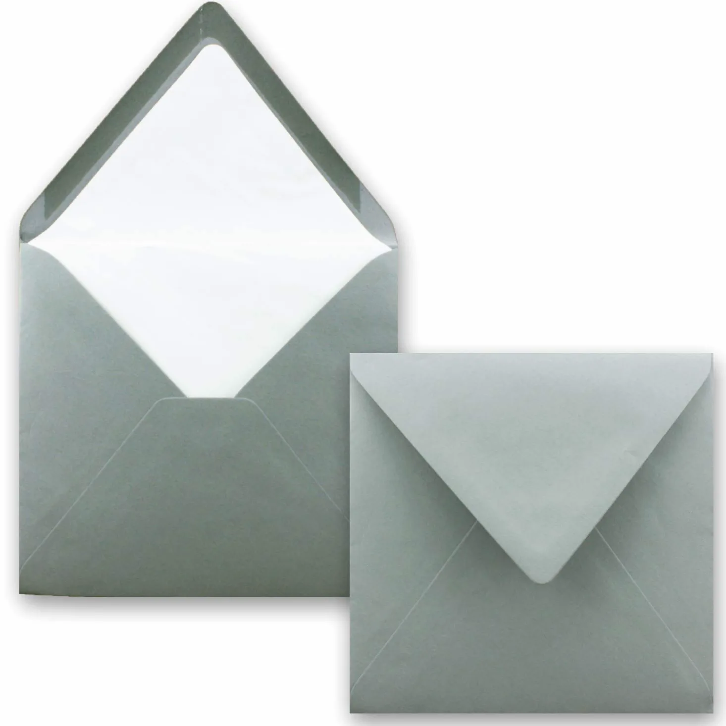 250 buste da lettera quadrate, con fodera in carta velina bianca, senza finestra, con lembo di chiusura da inumidire, per inviti di matrimoni e compleanni, 16 x 16 cm, colore antracite (grigio)