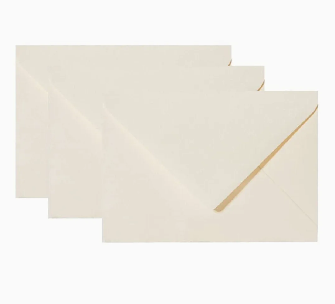 Mini buste, 60 x 90 mm, per biglietti da visita, colore crema delicato, 100 buste
