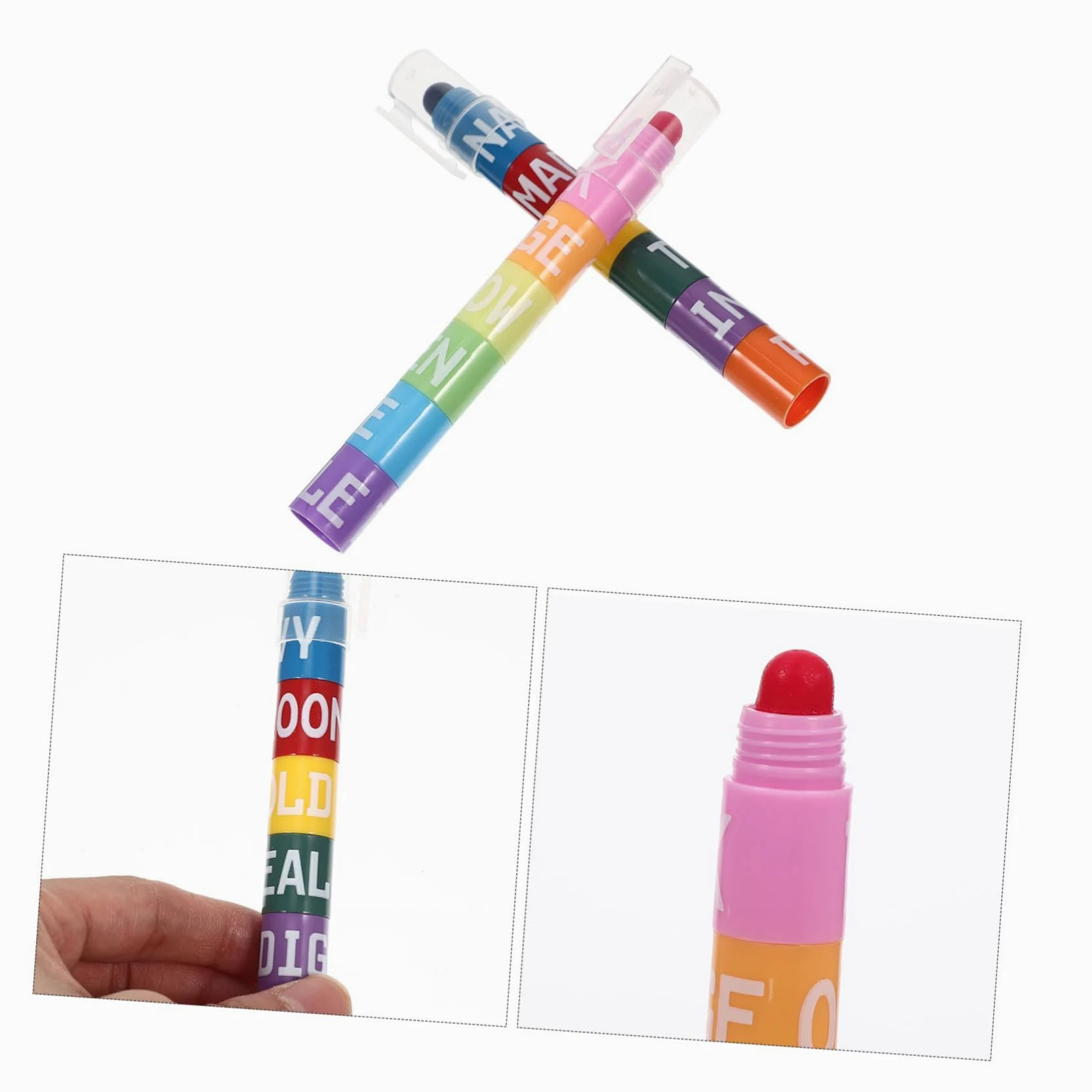 GALPADA 6 Set Evidenziatori Colorati per Studenti Penne Fluorescenti con Design Splicing per Scuola Studio e Lavoro per Note e Scrapbooking