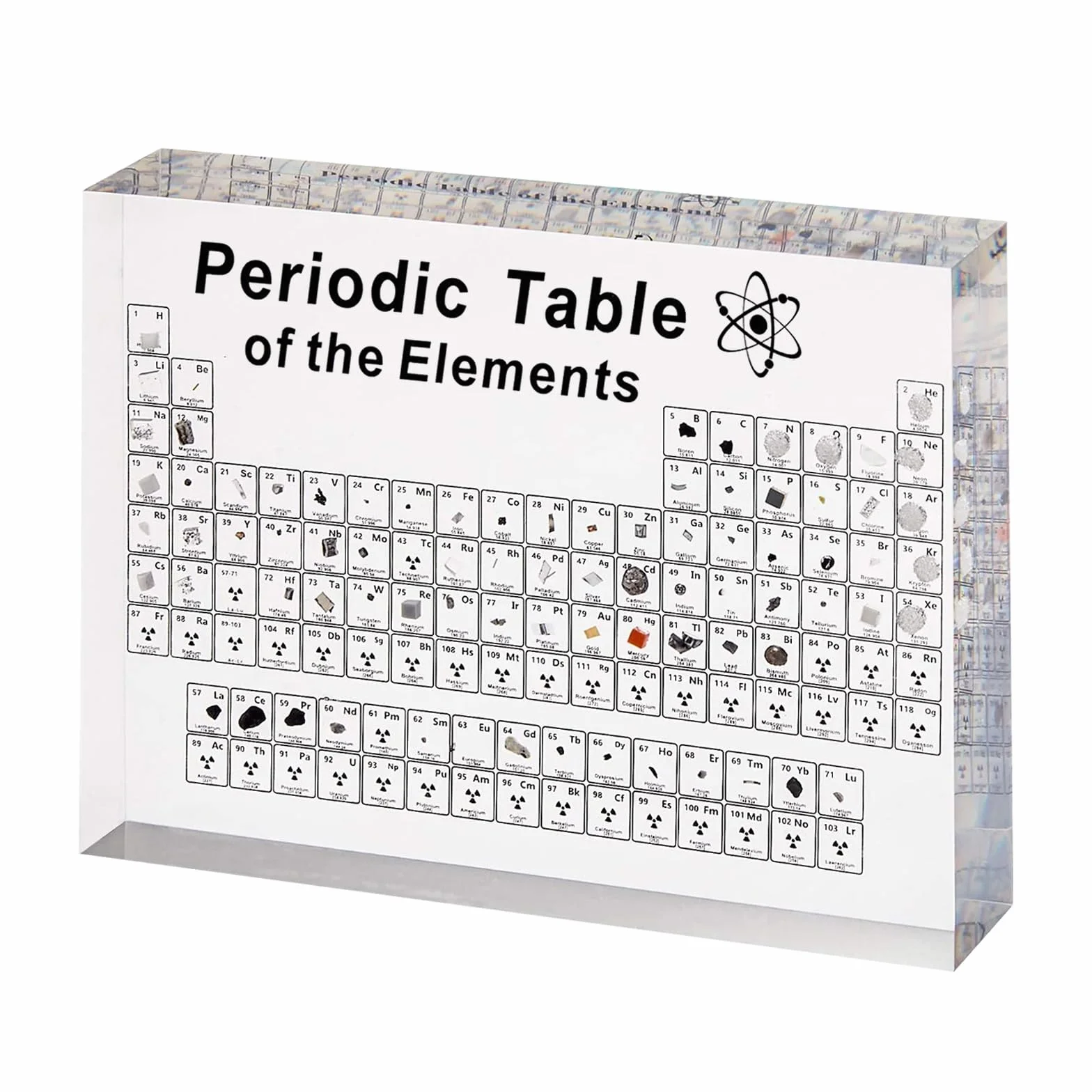 Sparklenut Tavola Periodica Acrilica con 83 Elementi Reali, Tavola Periodica per Apprendimento e Decorazione Ufficio, Regalo per Studenti e Insegnanti