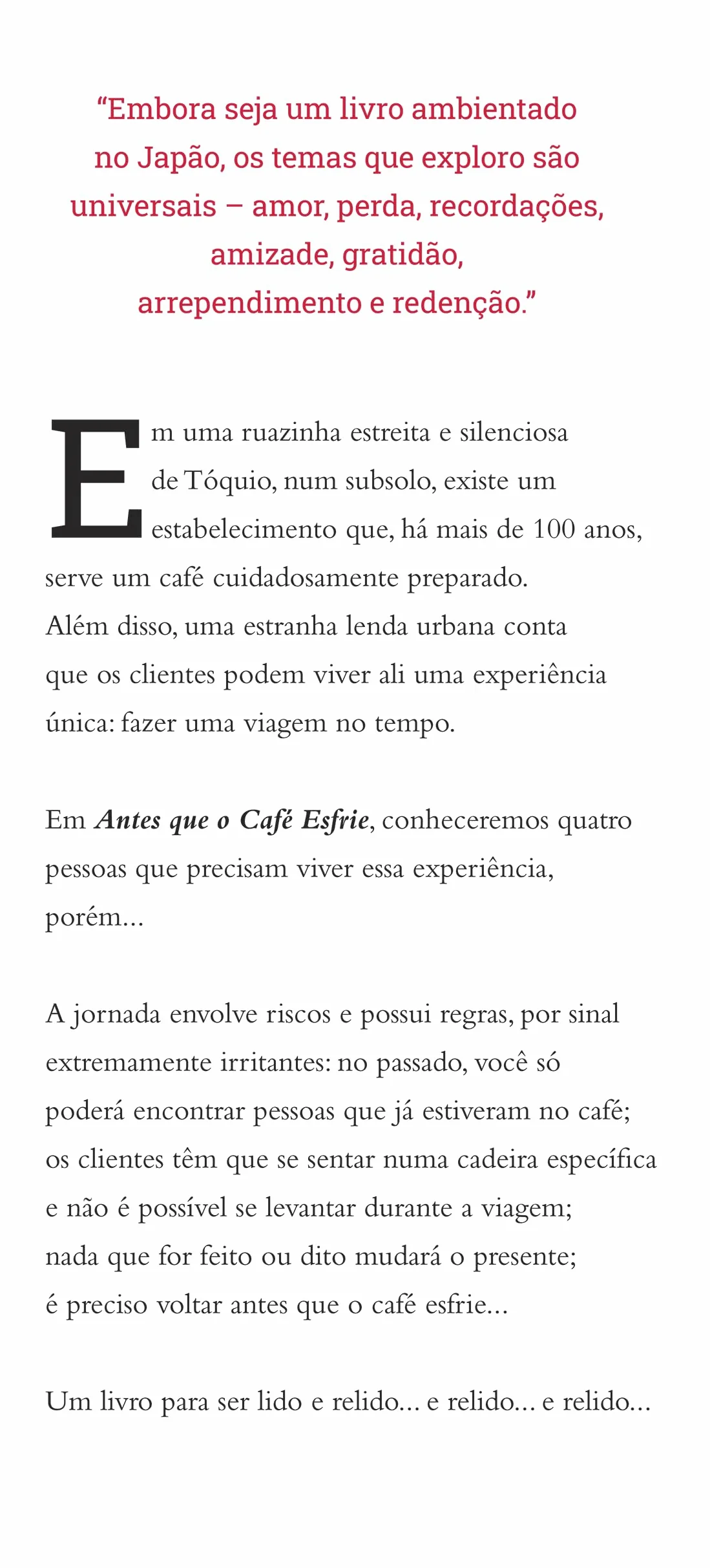 Antes que o cafe esfrie (Em Portugues do Brasil)