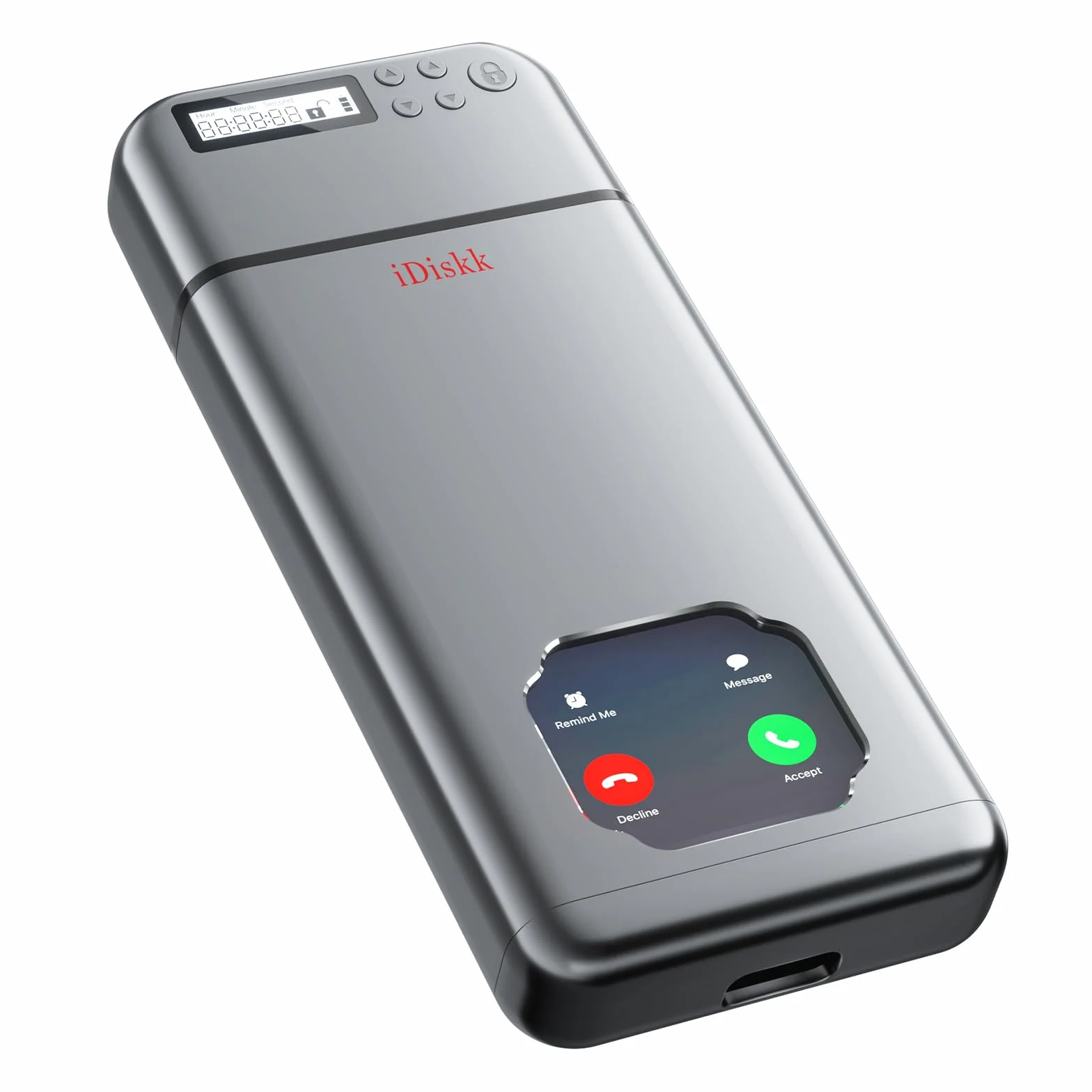 iDiskk Scatola di metallo con serratura per telefono con timer, per bambini, studenti e adulti, autocontrollo, portatile, per smartphone Samsung/Google/iPhone