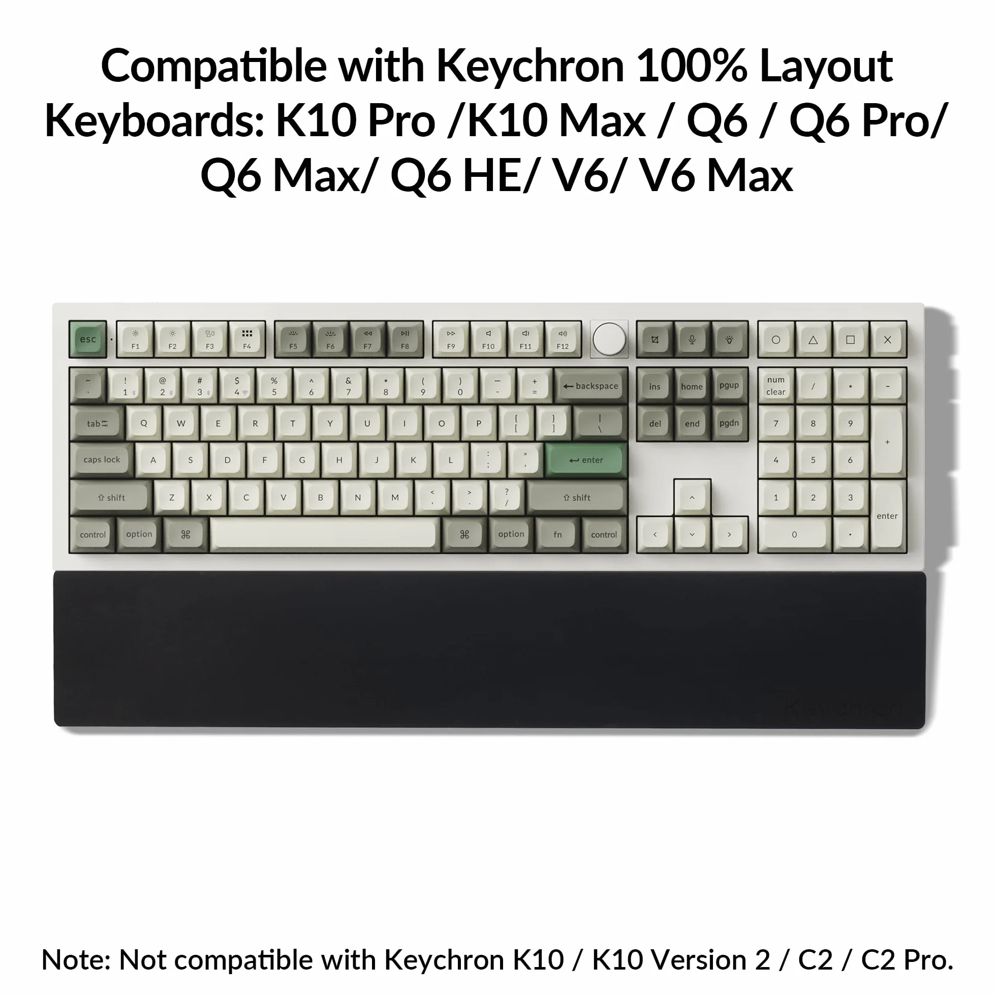 Poggiapolsi in silicone per Keychron K10 Pro K10 Max Q6 Q6 Pro Q6 Max Q6 HE V6 V6 Max, antiscivolo a nido d'ape 17,6", supporto per tastiere meccaniche