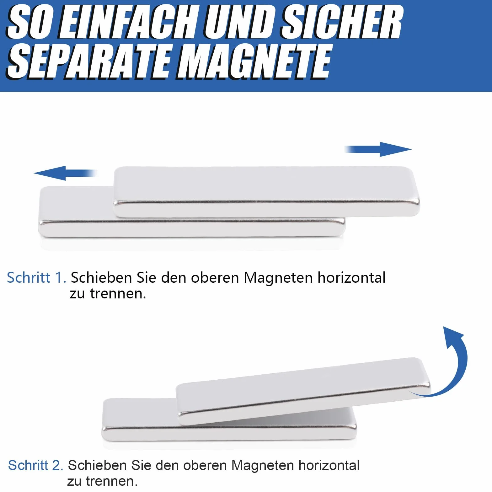 20 Pz Magneti al Neodimio Extra Forti 50 x 10 x 3 mm, Calamite Potenti Potente Magnete Adesivi, Magneti a Barra Potenti, Rettangolari Magneti per Lavagna Magnetica,Frigoriferi,Cucina