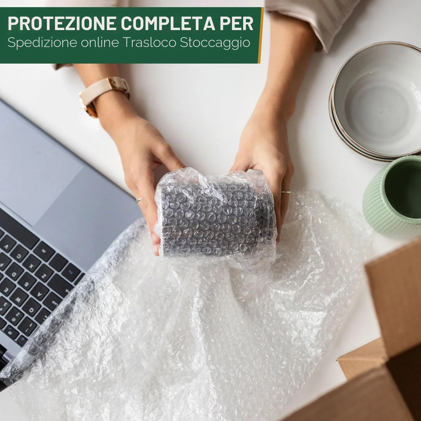 Rotolo di pluriball 0,5 x 50 m spessore 60 my pellicola per imballaggi e protezione