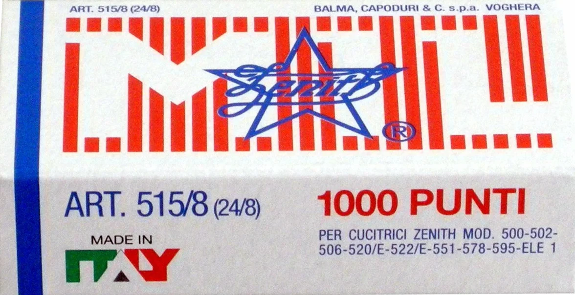 Zenith 515/8 Punti Metallici, 1 Confezione da 1000 Pezzi