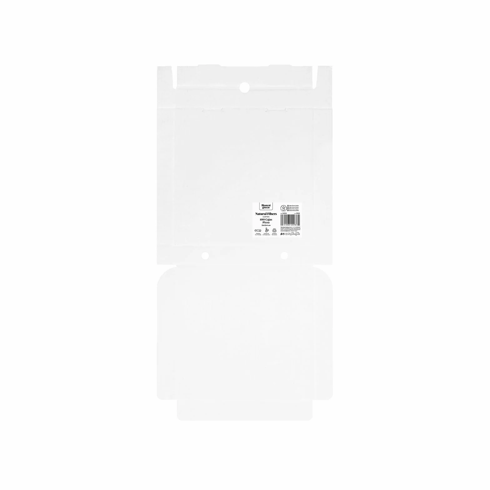 Horeca Collection Scatola per pizza in cartone bianco 32 x 32 x 3,8 cm 100 pezzi