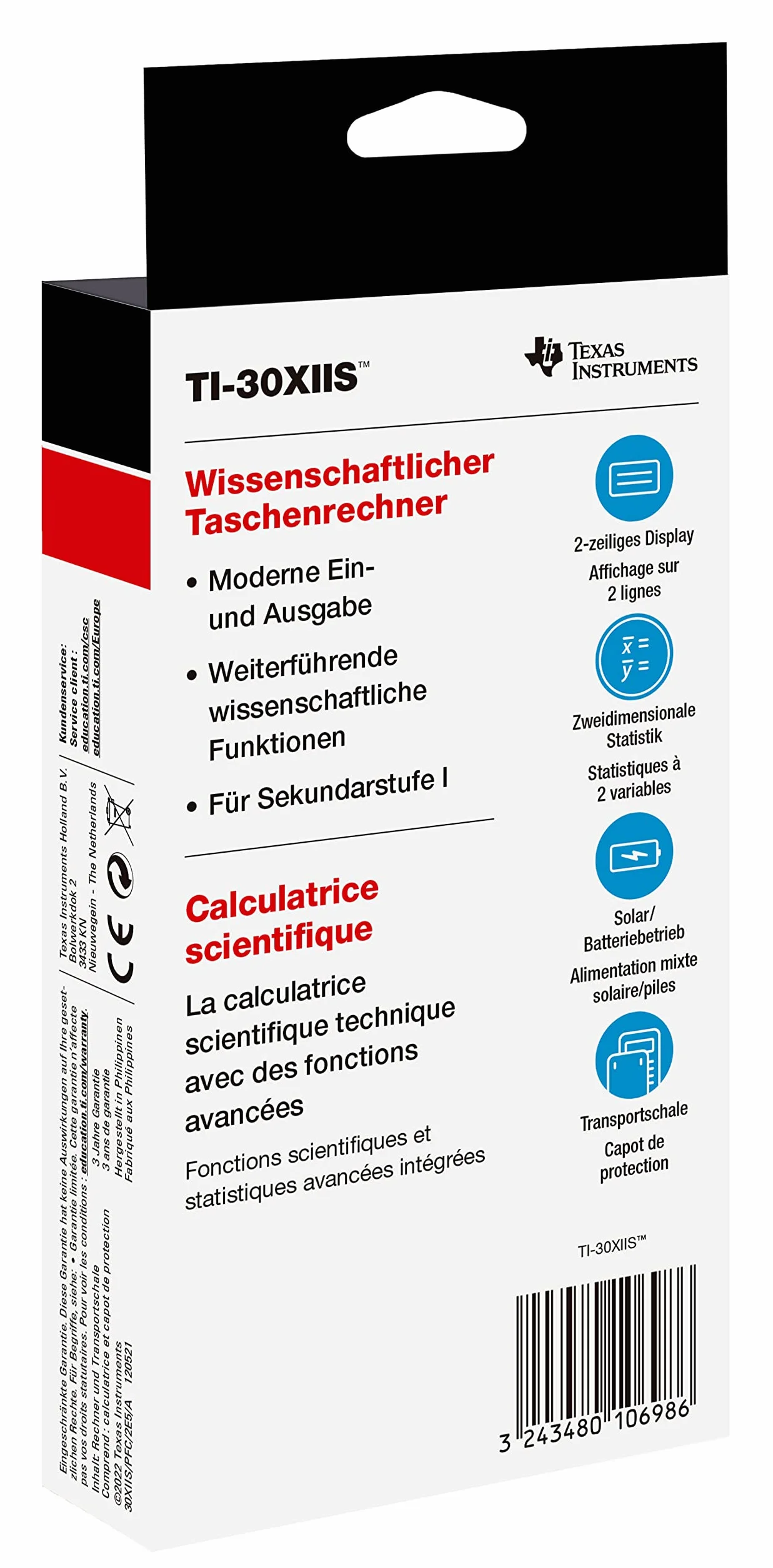 Texas Instruments TI 30X II Solar Calcolatrice Tascabile