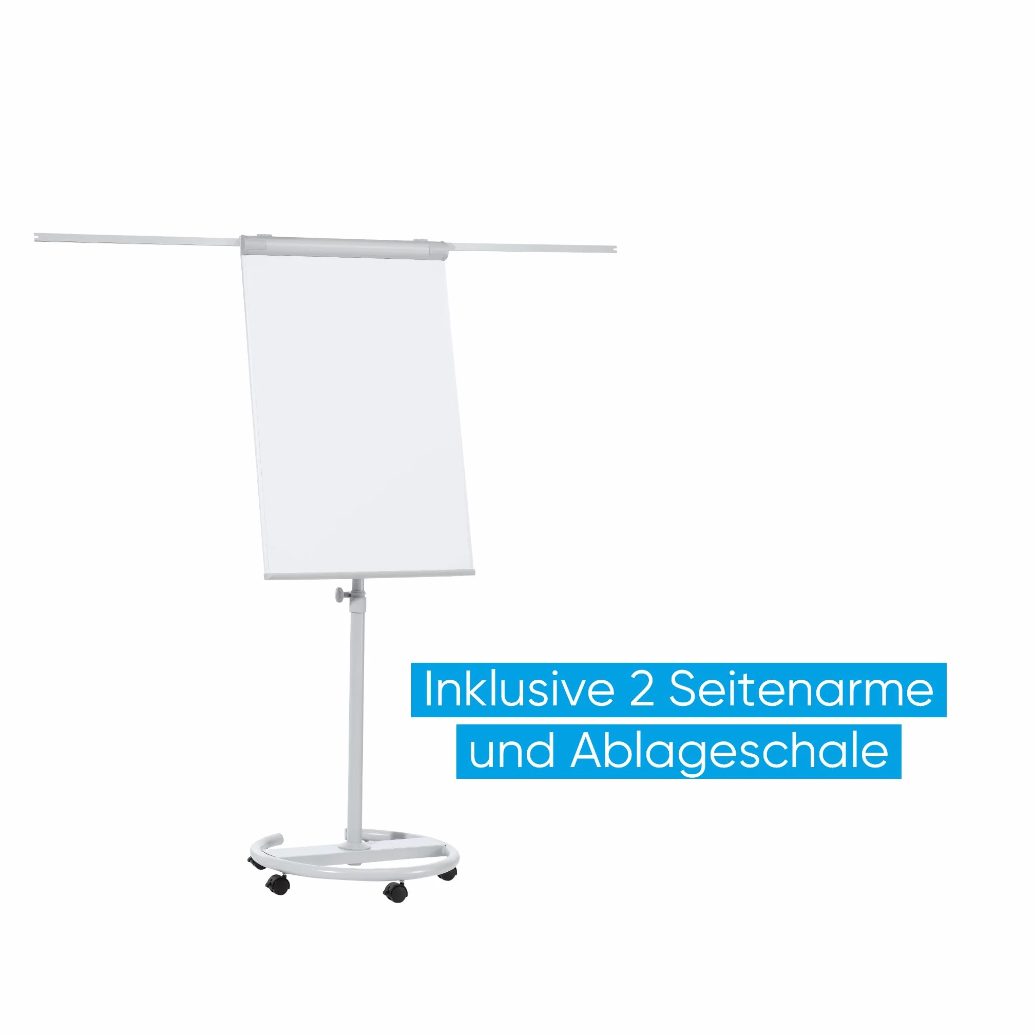 Franken F2400/N - Lavagna portablocco mobile, diametro 65 cm, 17,5 kg, 68 x 105 cm, colore: grigio chiaro