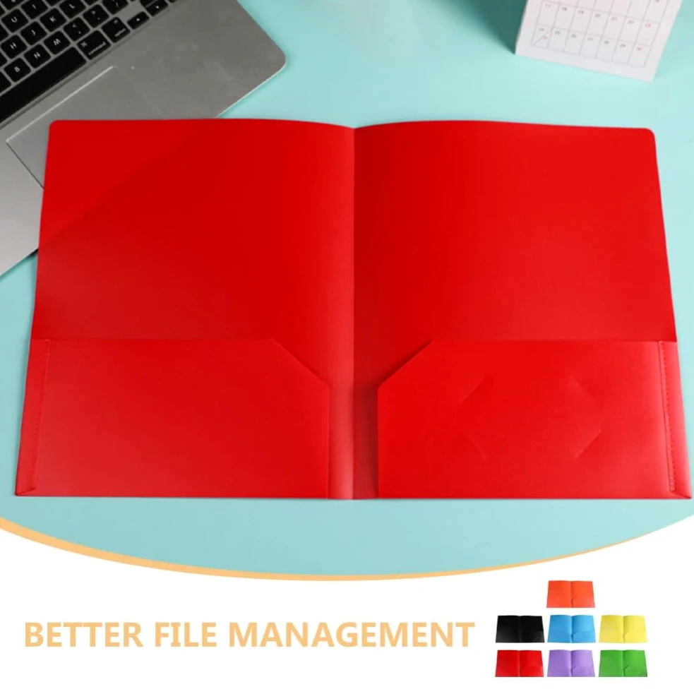 7pezzi Cartelline Plastica Con Doppie Tasche Organizer Per Documenti Per Ufficio e Scuola Diverse Colorazioni Arancione Per Gestire File e Presentazioni