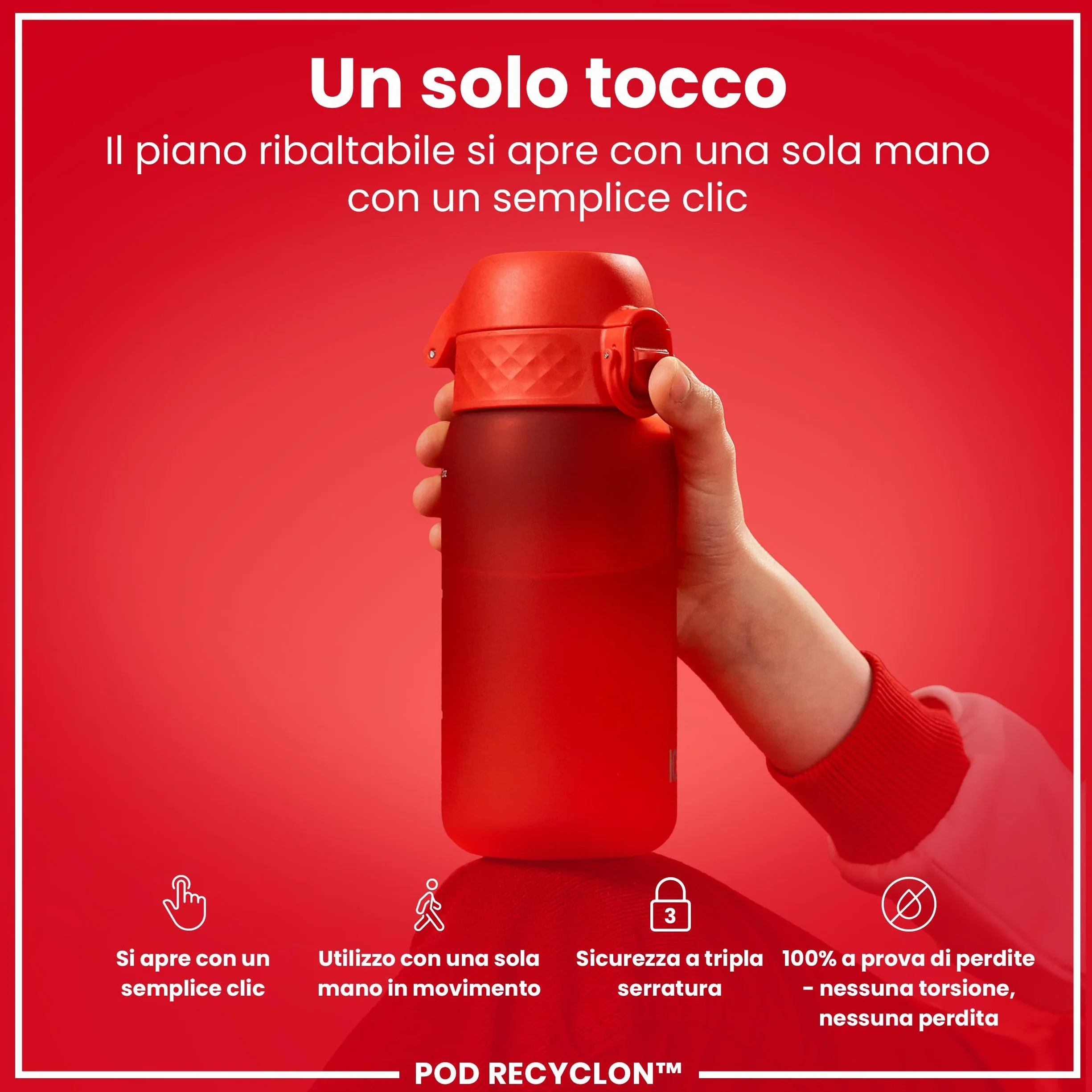 Ion8 Borraccia per Bambini 350 ml a Prova di Perdite Lavabile in Lavastoviglie Senza BPA