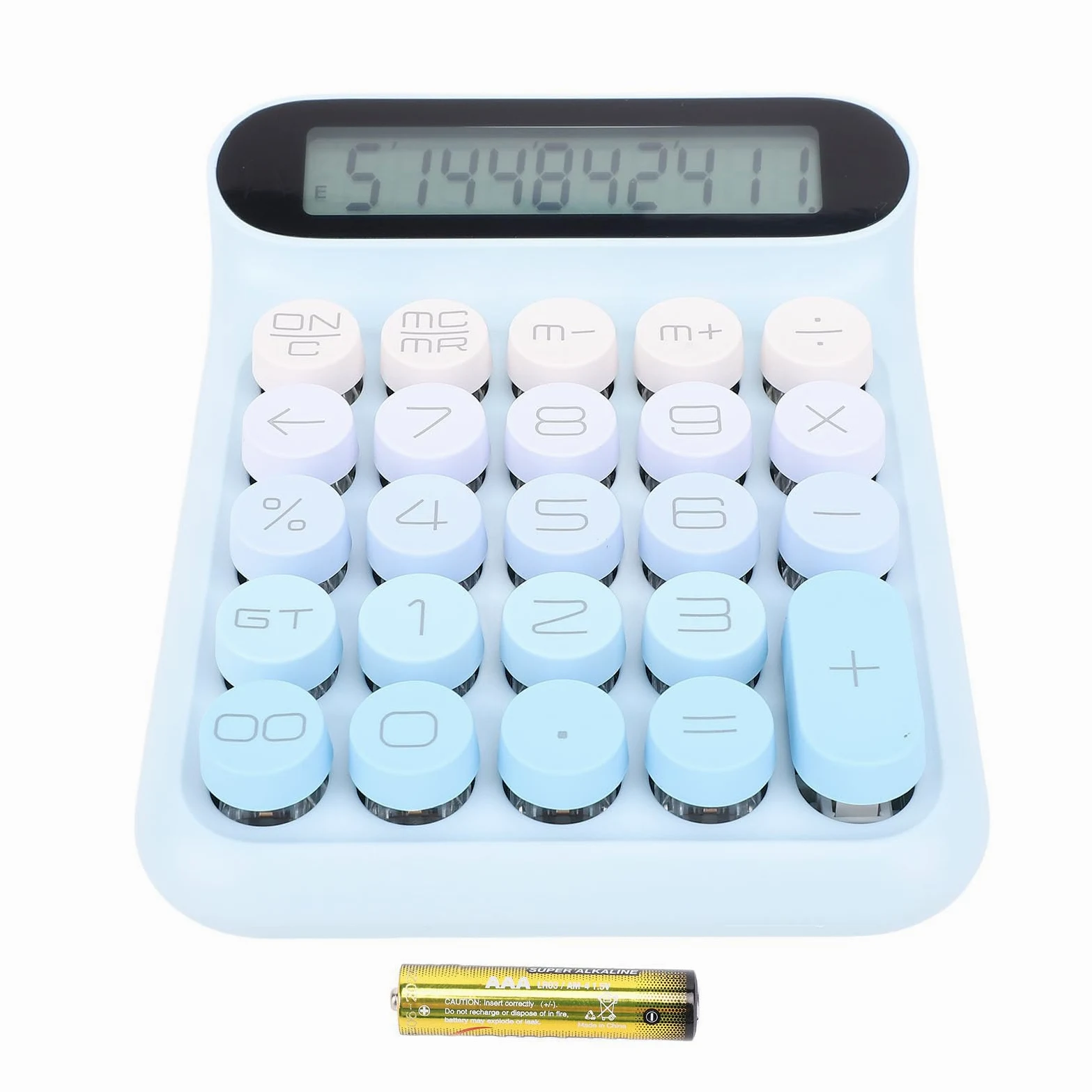Calcolatrice con interruttore meccanico, display LCD, tasti staccabili, cuscinetti antiscivolo, calcolatrice meccanica a 24 tasti, calcolatrice automatica da tavolo per studenti di ufficio aziendale