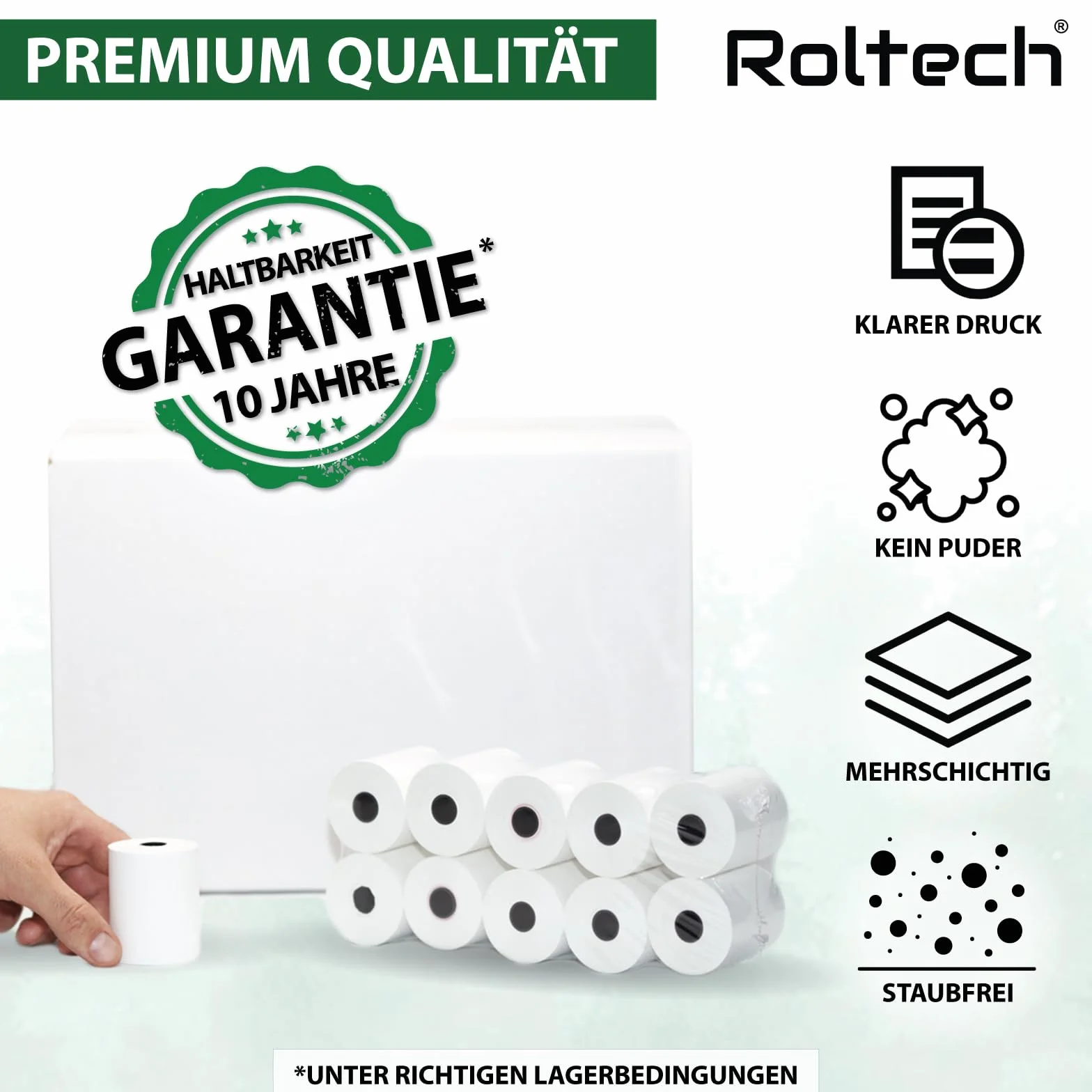 50 rotoli di carta termica | 57 mm x 50 m x 12 mm | senza BPA | EC Cash | carta termica | rotoli | qualità premium (50)