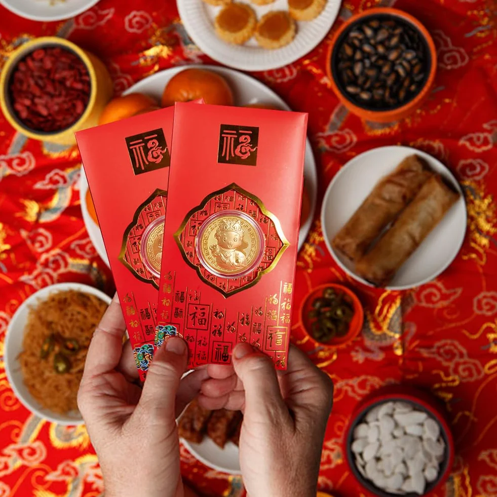 Buste Rosse Cinesi 2025 Capodanno Cinese Anno del Serpente Hong Bao Festa di Primavera