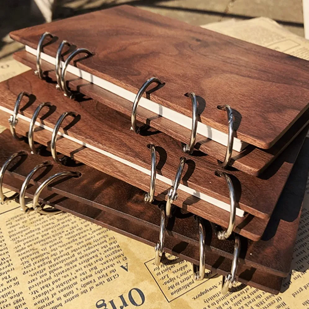 taccuini e diari Notebook in legno Binder Classic Binder Binder Handmade Wooden Wooden Cover per diario di viaggio, Art Sketchbook e notebook Taccuino (Color : Walnut, Dimensione : A5)