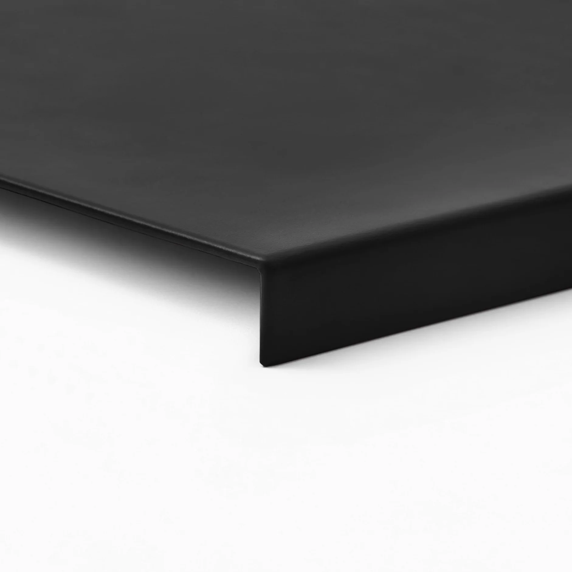 Talia Scrivania Ufficio in Cuoio Nero cm 90x60 Design Moderno Acciaio Profilo a L Made in Italy