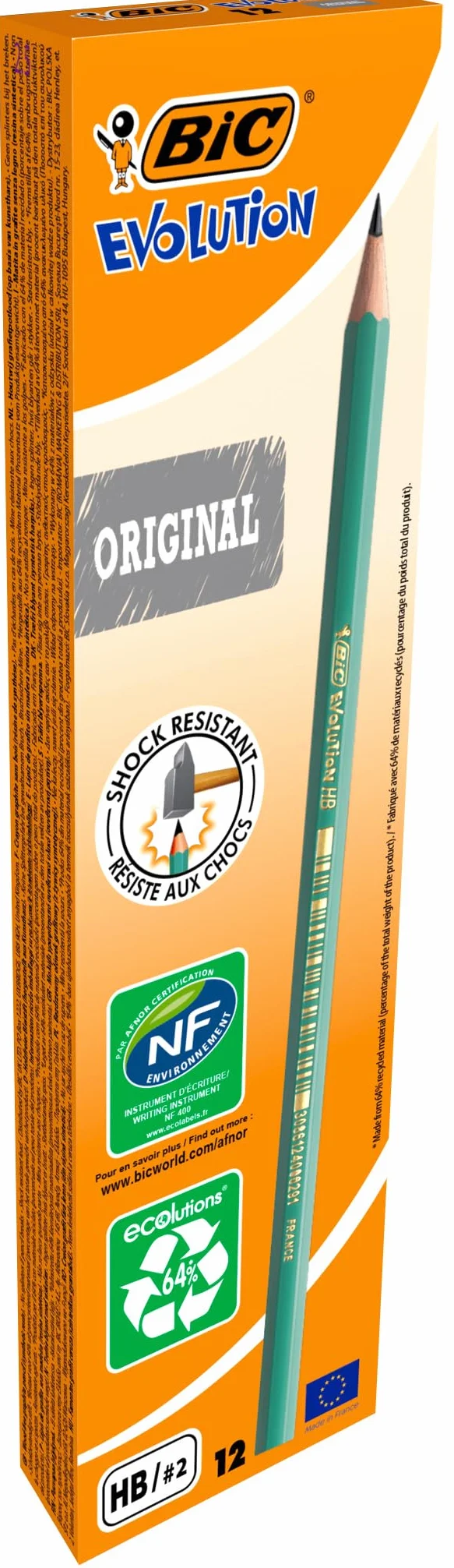 Bic Matita In Grafite Evolution Ecolutions, 12 Unità, Verde
